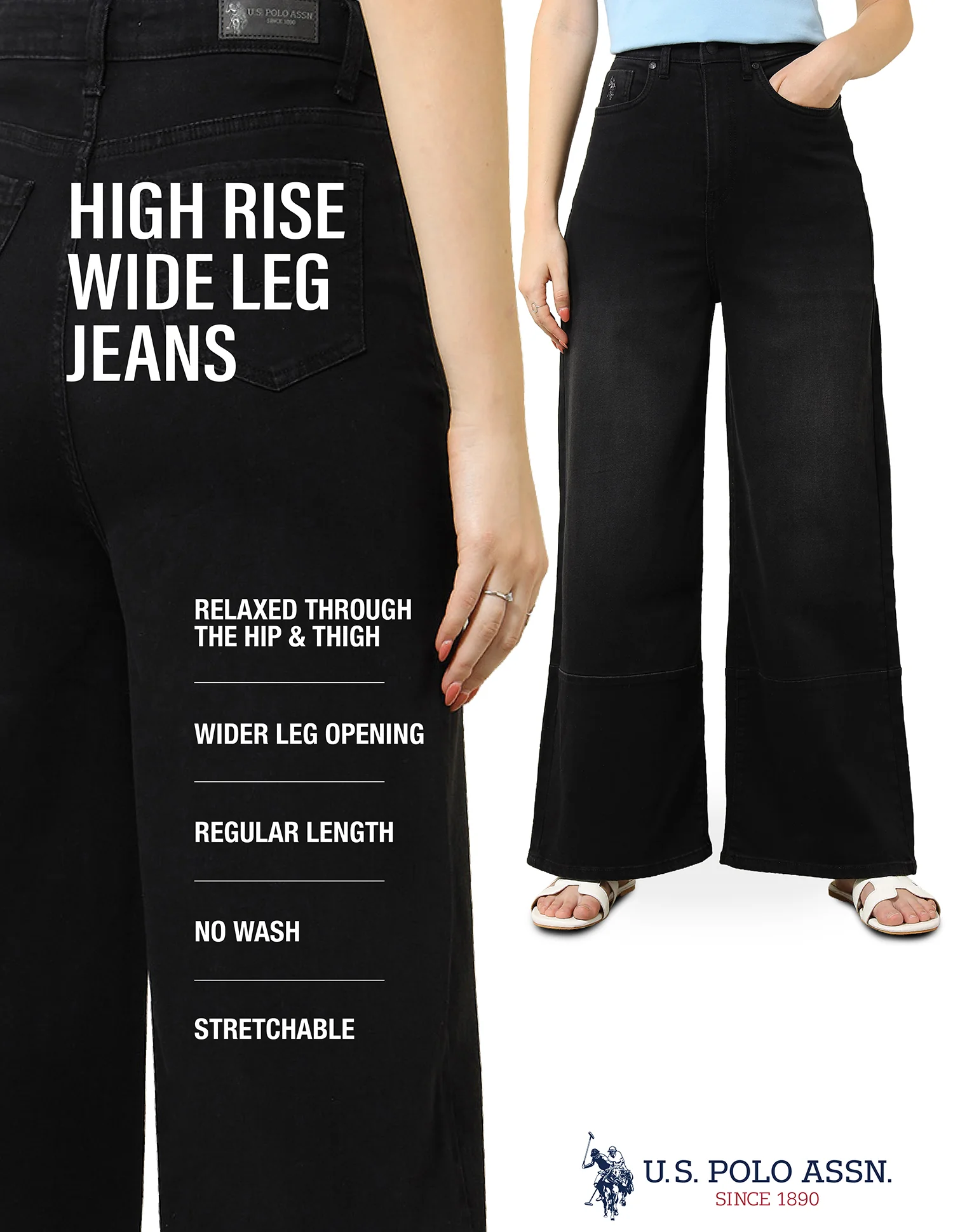 High Rise Wide Leg Jeans - Image 9