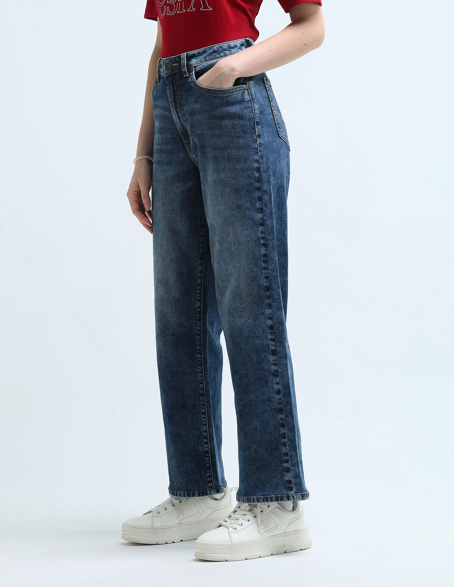 High Rise Wide Leg Jeans - Image 4