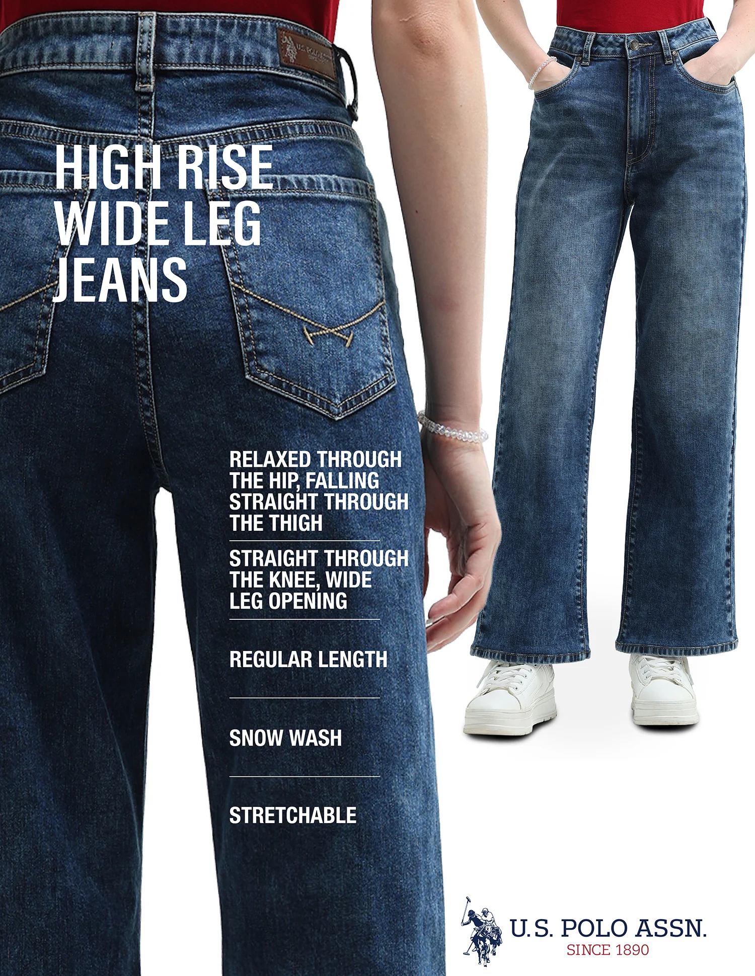 High Rise Wide Leg Jeans - Image 9