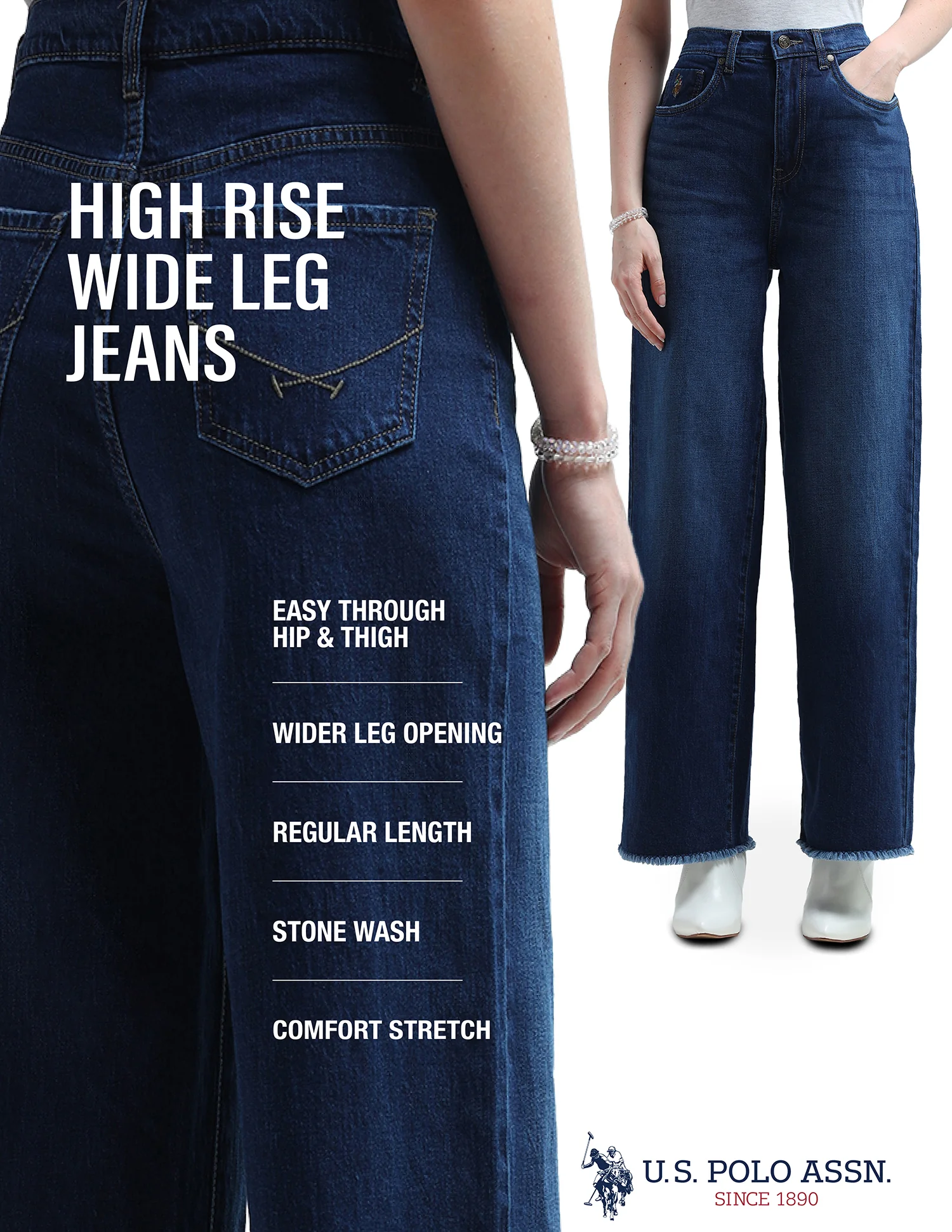 High Rise Wide Leg Jeans - Image 9