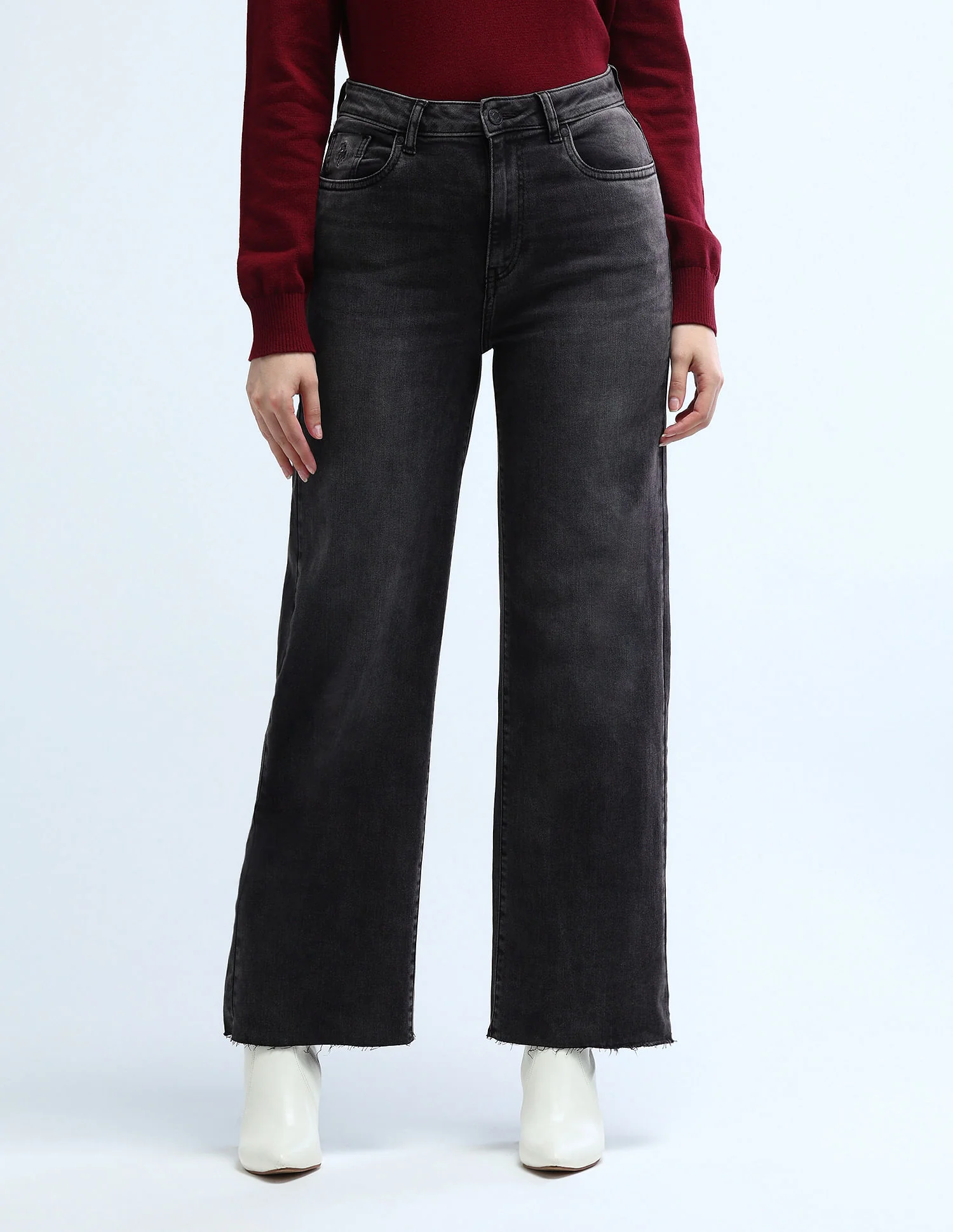 High Rise Wideleg Stretchable Jeans - Image 6