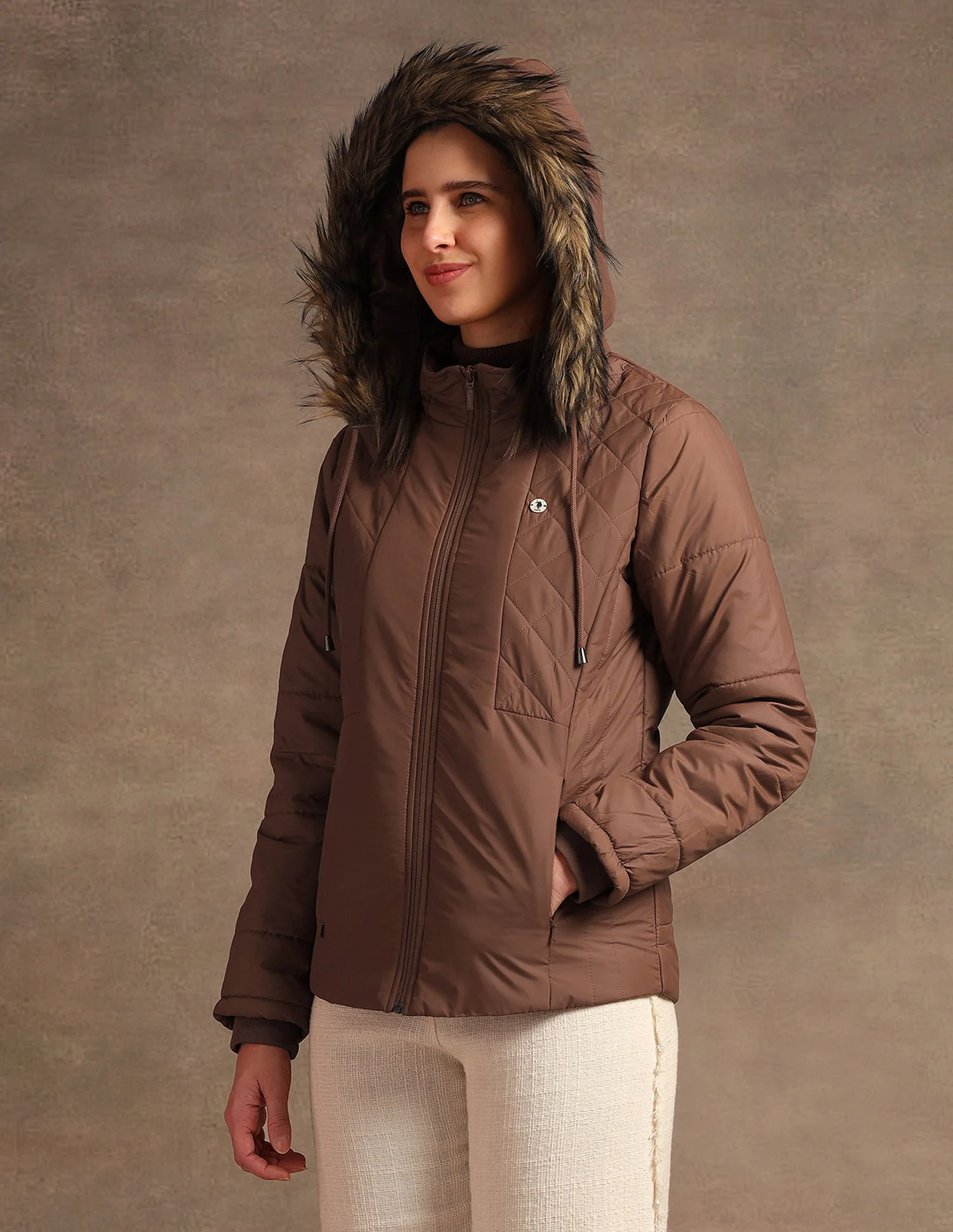 Hooded Solid Padded Jacket - Image 11