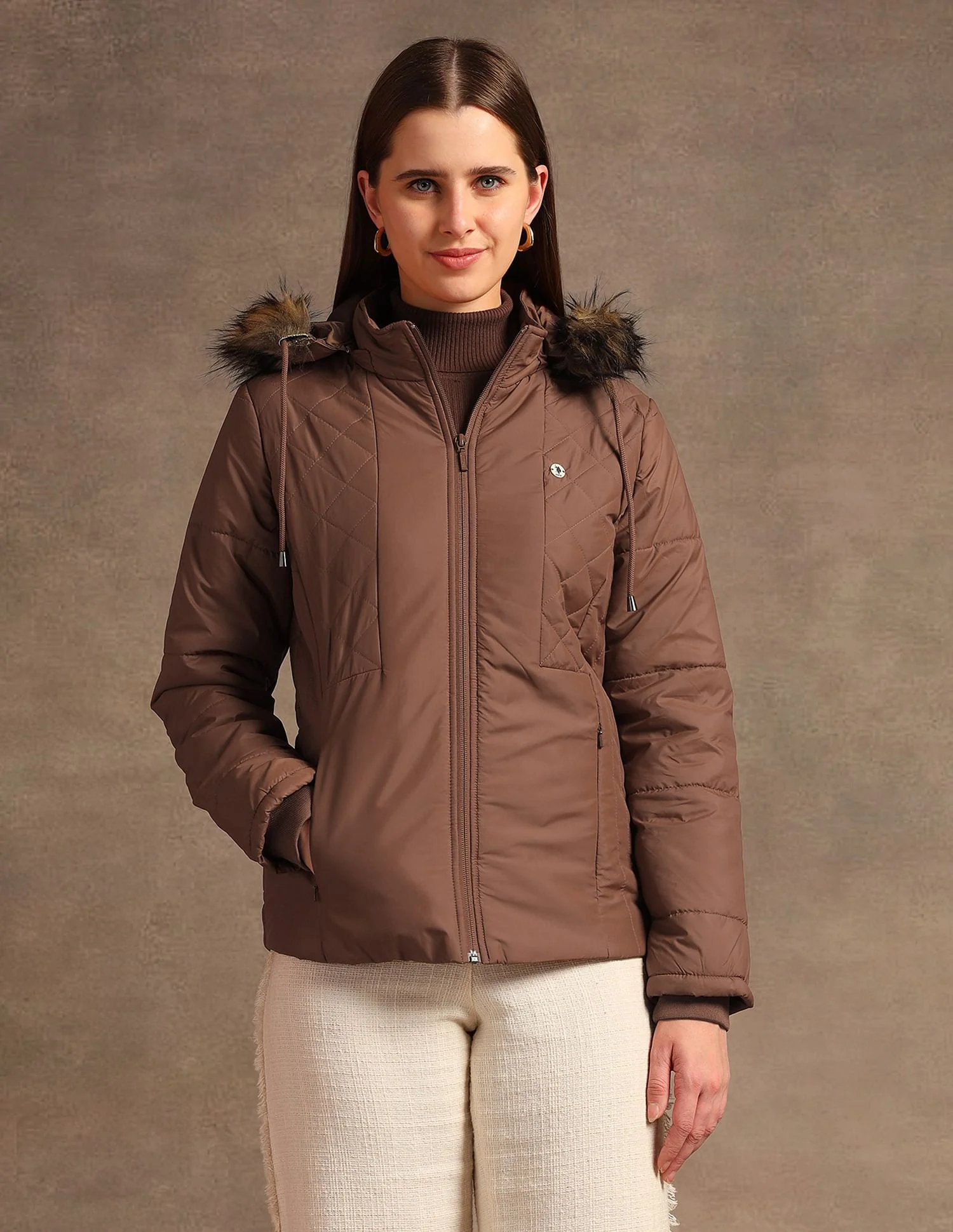 Hooded Solid Padded Jacket - Image 6