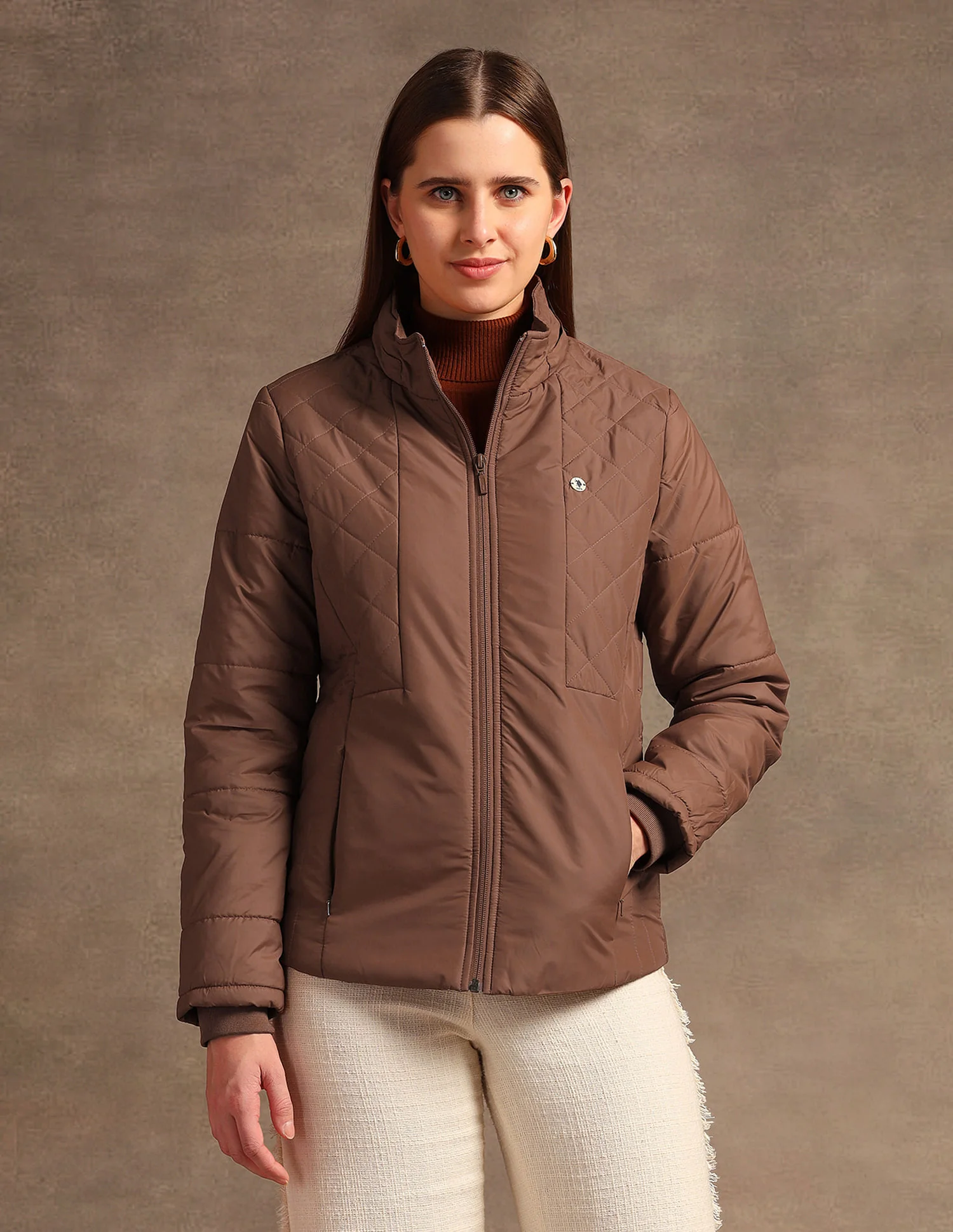 Hooded Solid Padded Jacket - Image 9