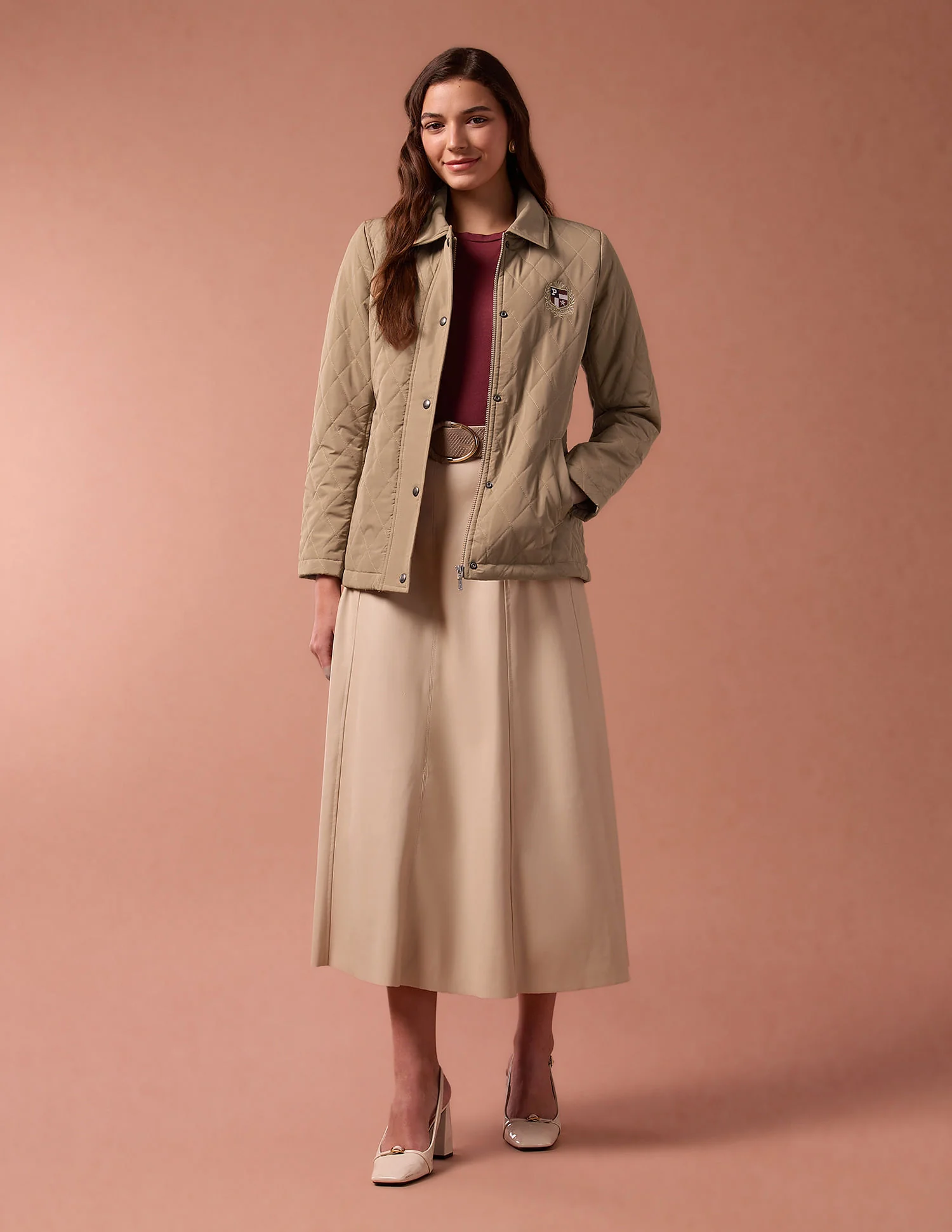 Hooded Solid Quilted Jacket - Image 3