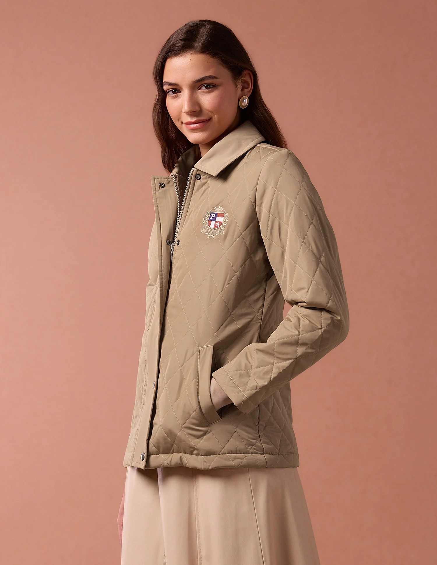 Hooded Solid Quilted Jacket - Image 4