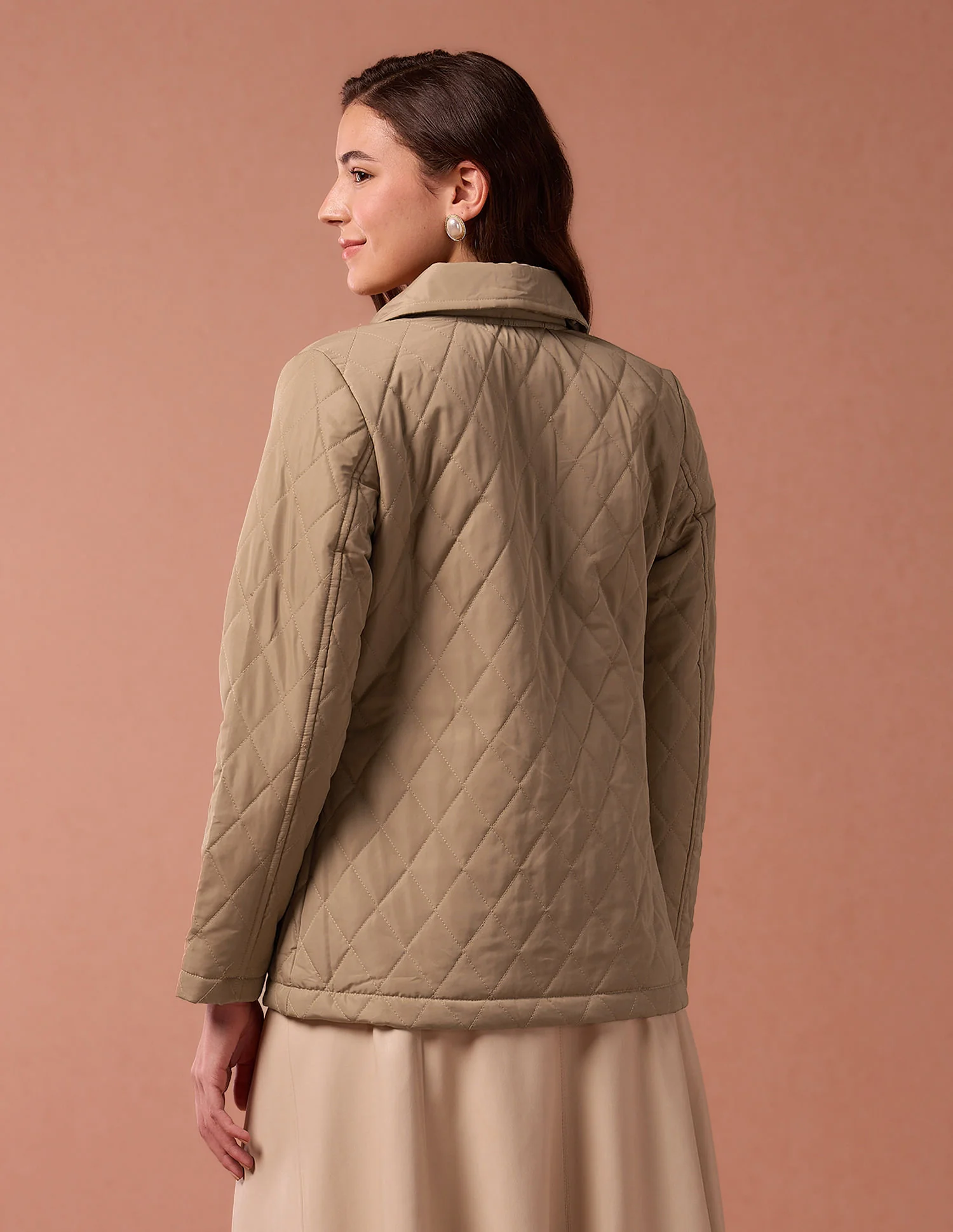 Hooded Solid Quilted Jacket - Image 5