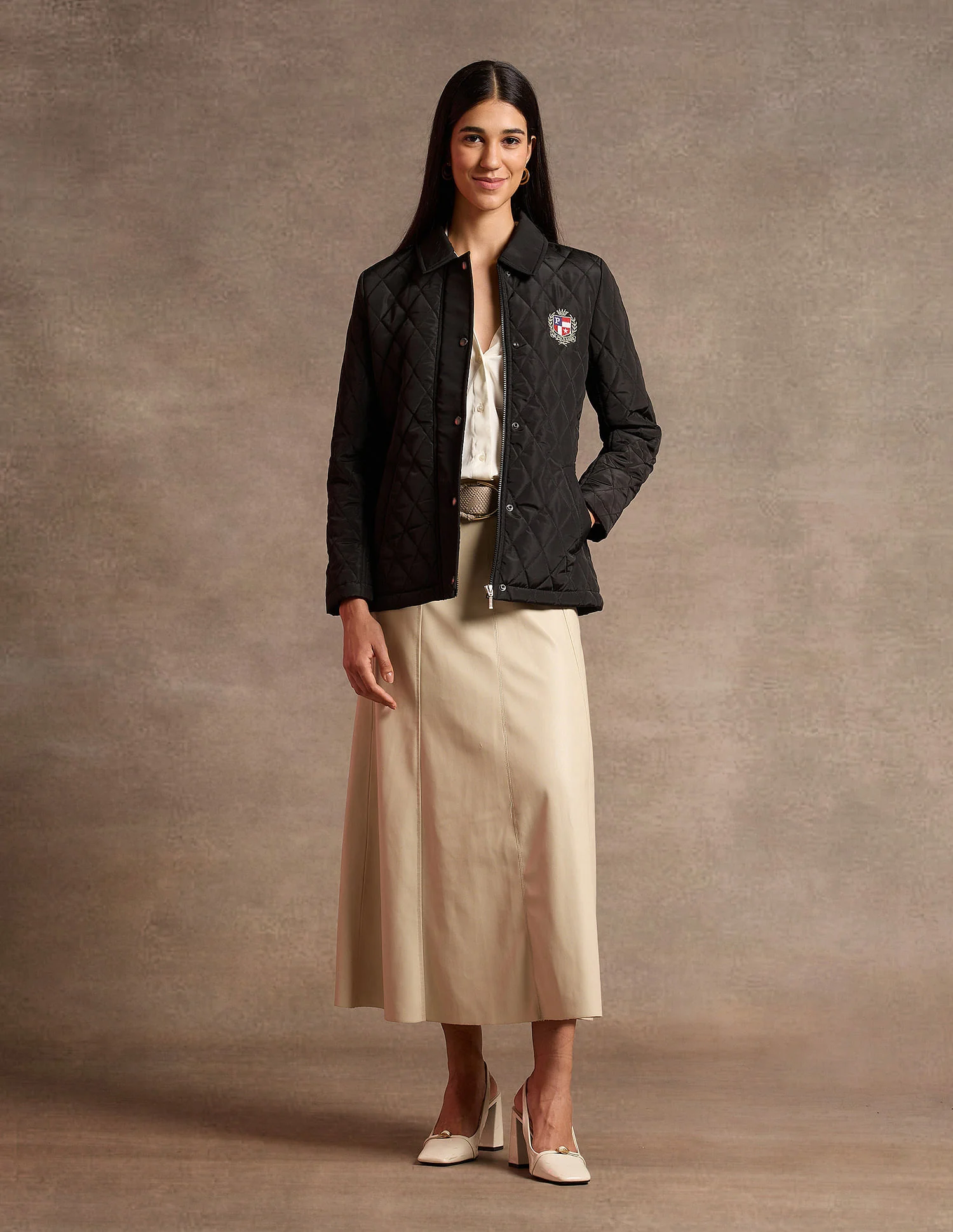 Hooded Solid Quilted Jacket - Image 3