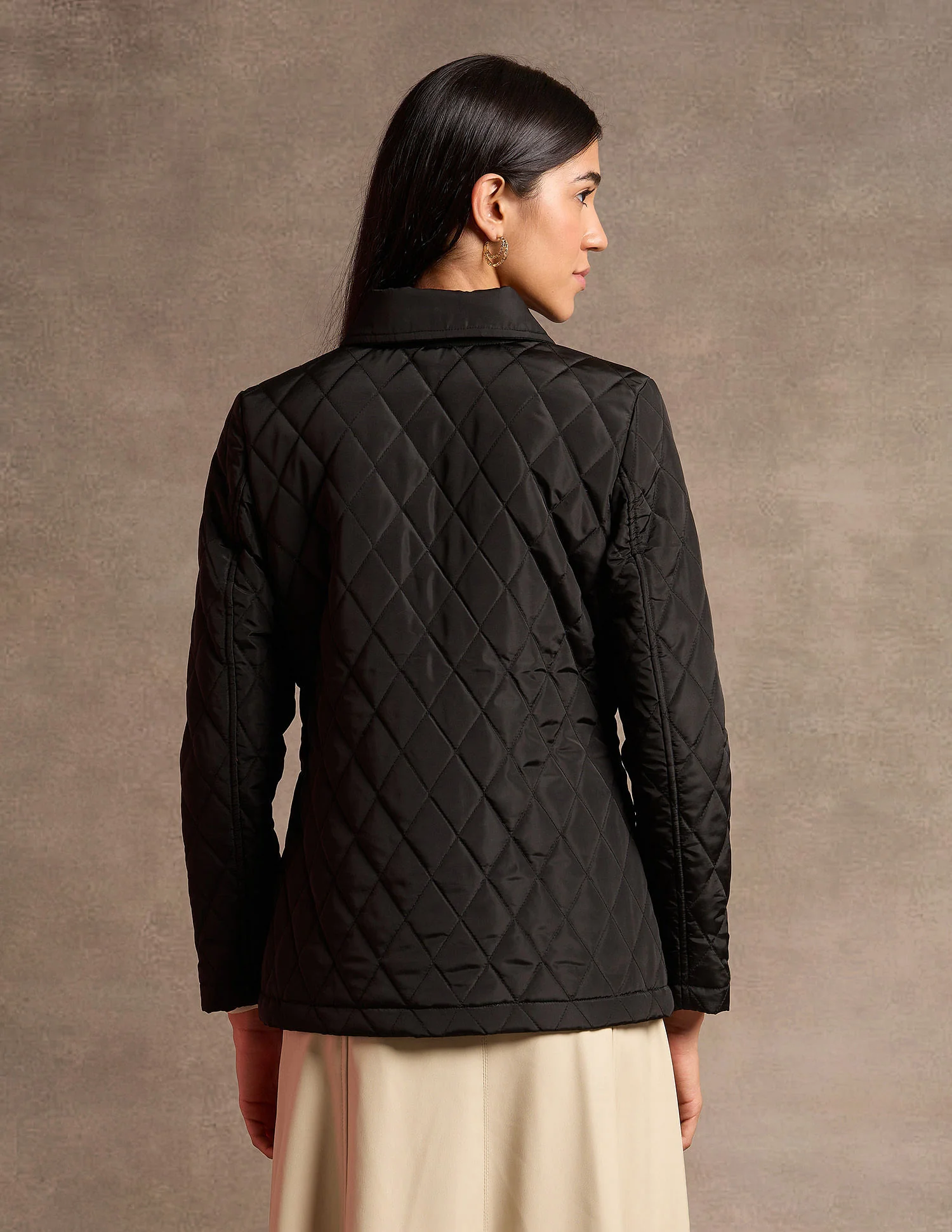 Hooded Solid Quilted Jacket - Image 5