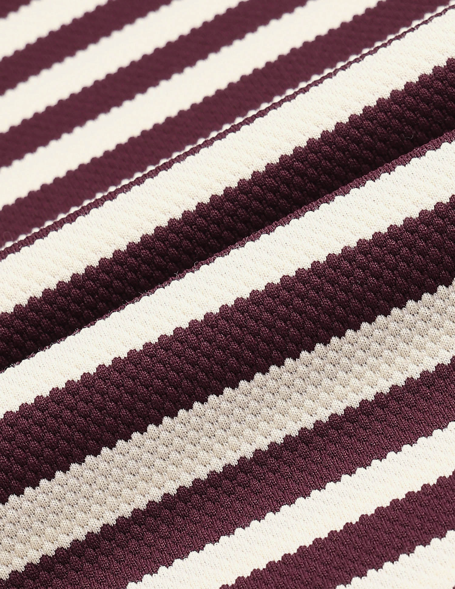 Horizontal Striped Key Hole Polo Shirt - Image 2