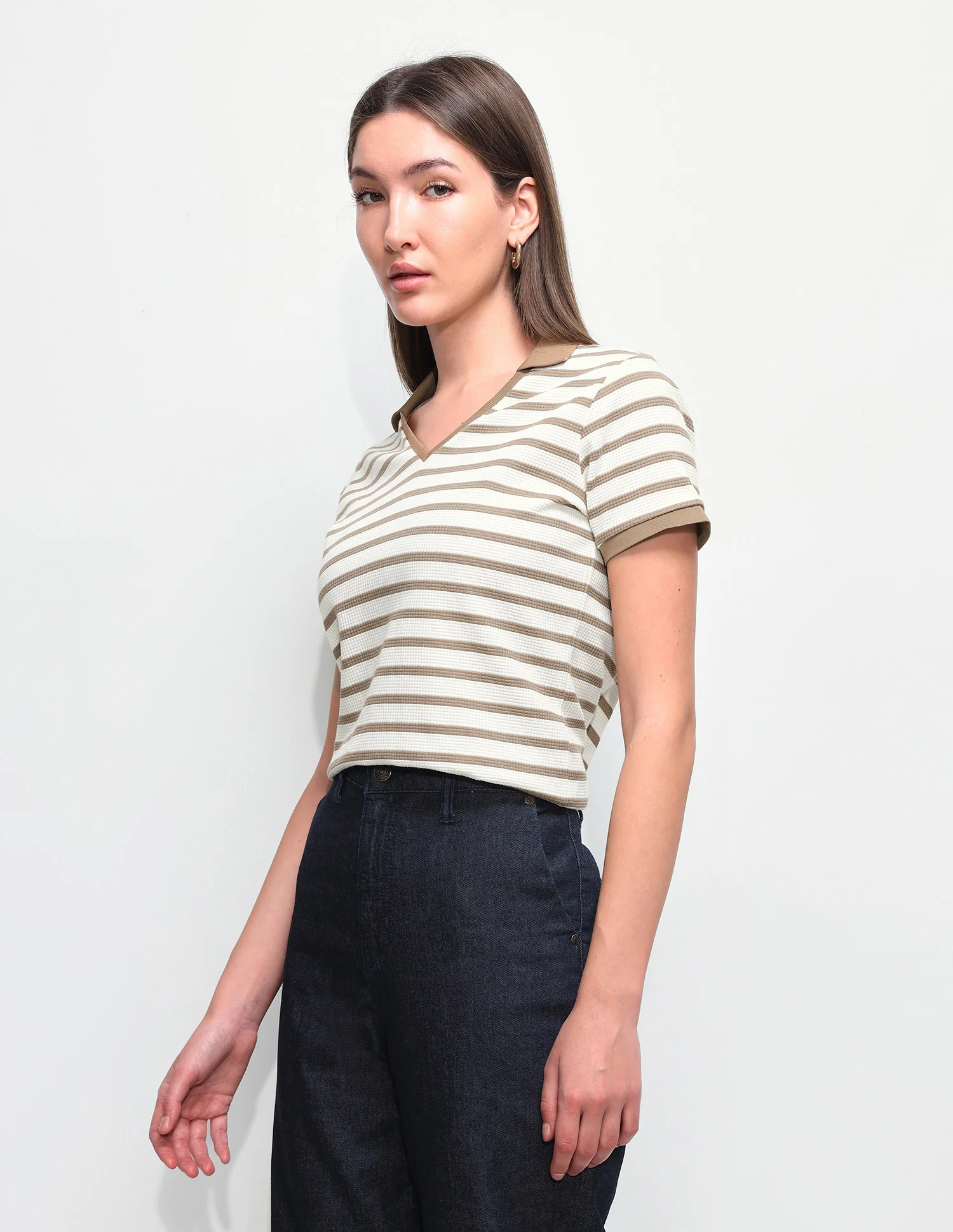 Horizontal Striped Regular Fit Polo Shirt - Image 4