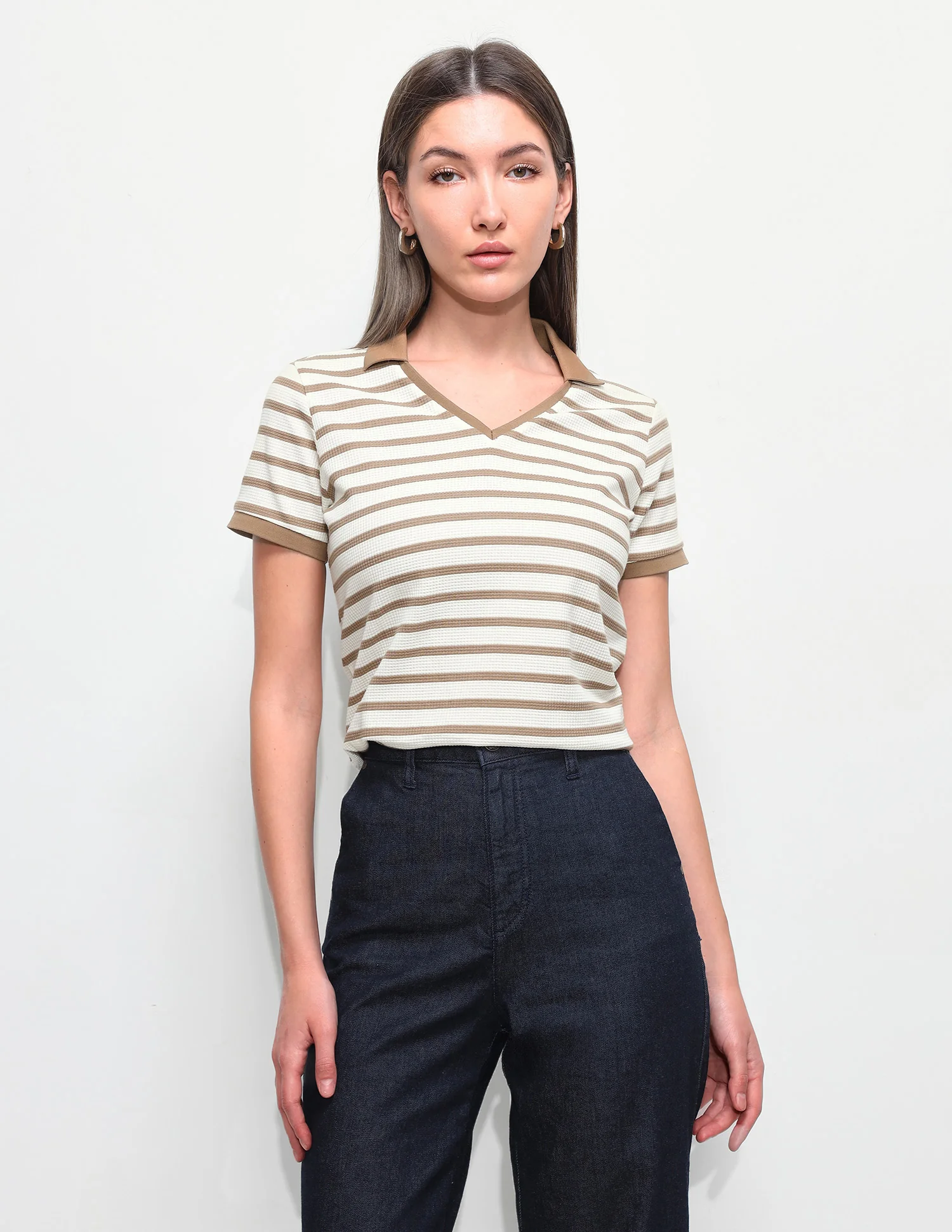 Horizontal Striped Regular Fit Polo Shirt - Image 6