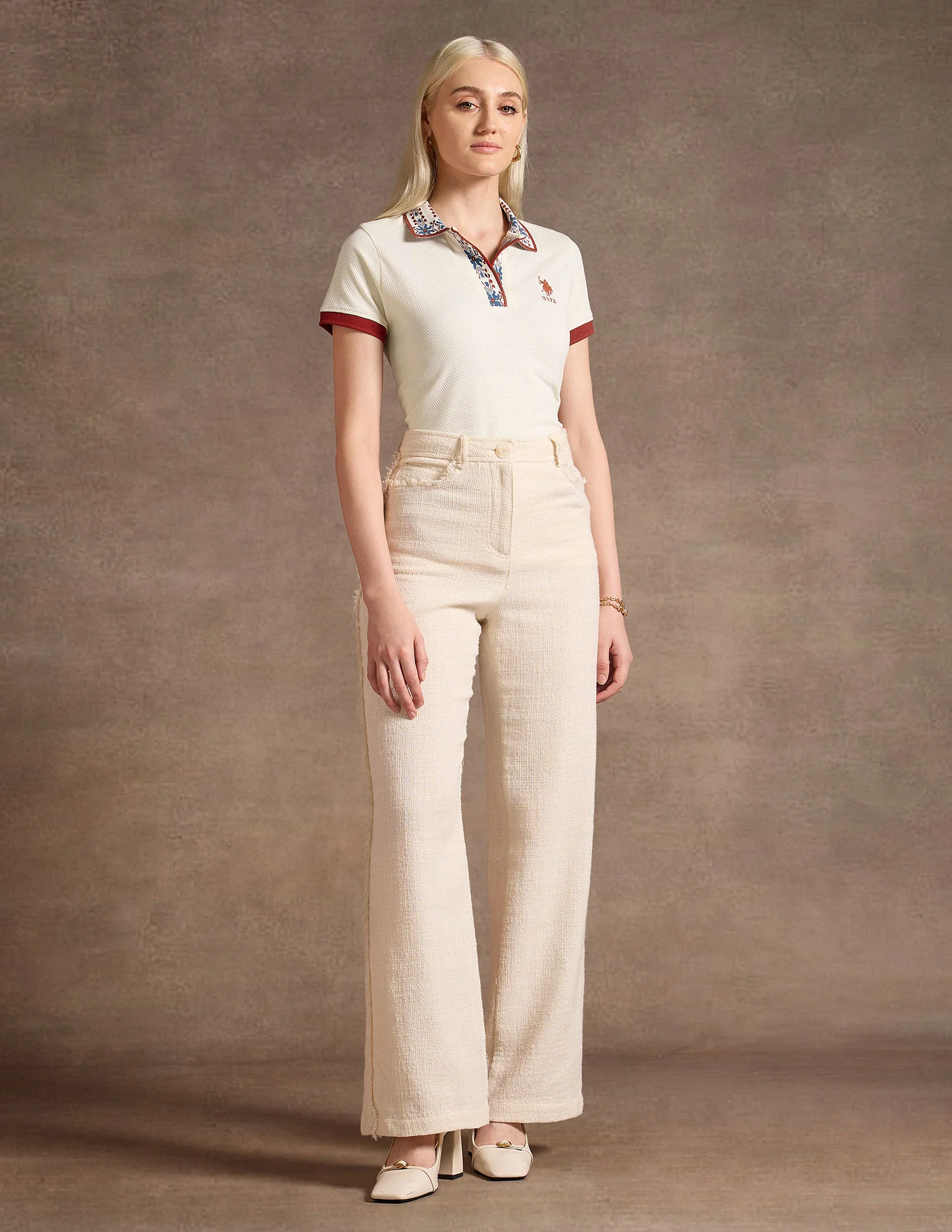Jacquard Collar Polo Shirt - Image 4