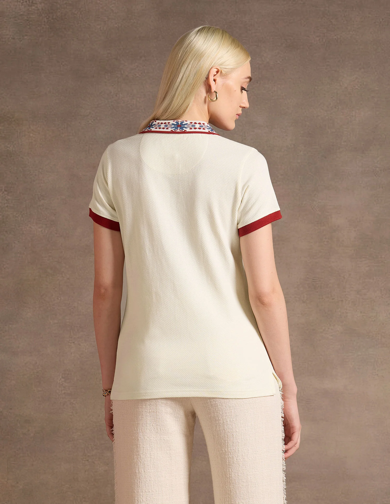 Jacquard Collar Polo Shirt - Image 6