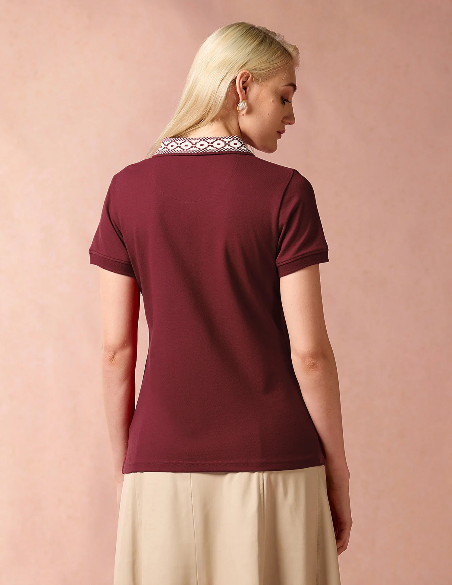 Jacquard Collar Polo Shirt - Image 5