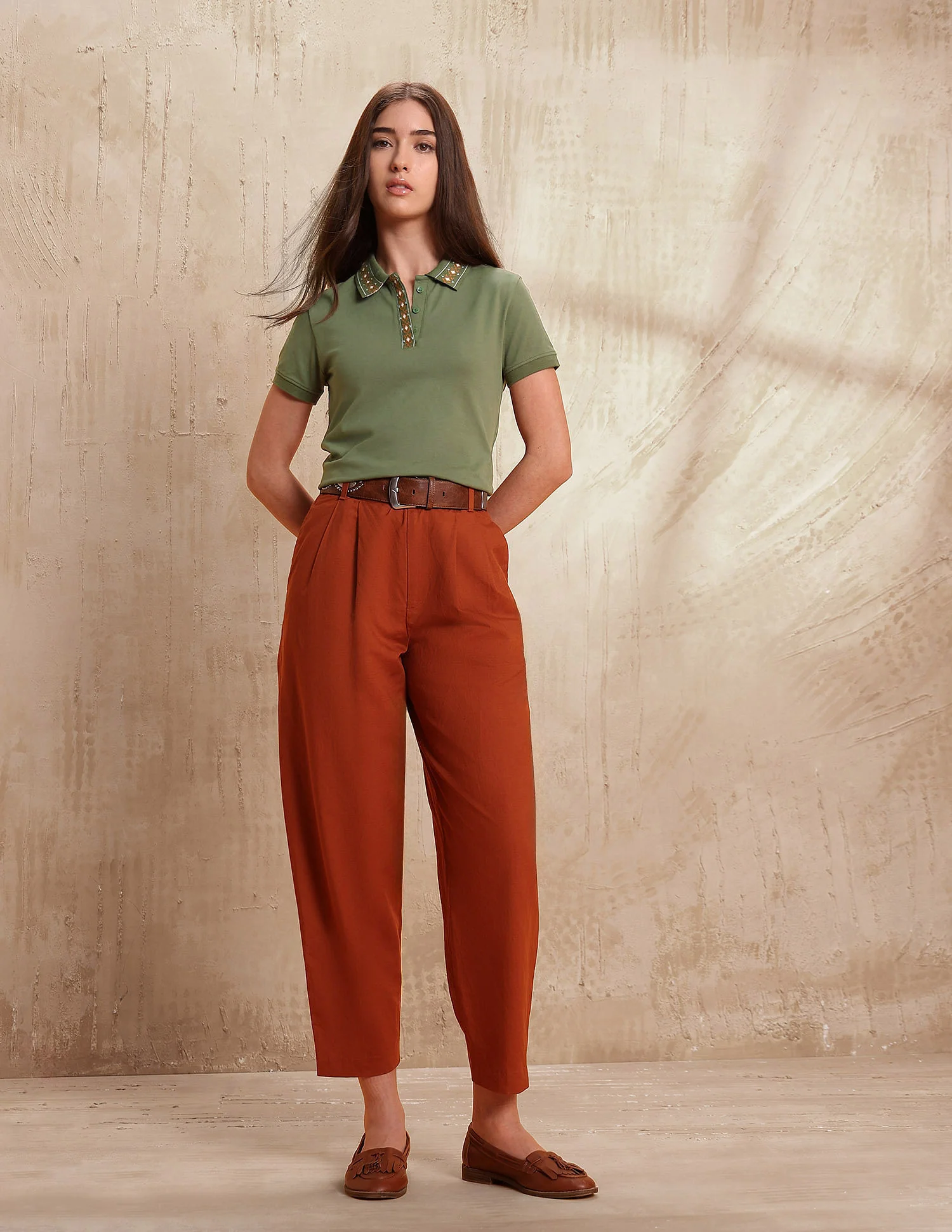 Jacquard Collar Polo Shirt - Image 3