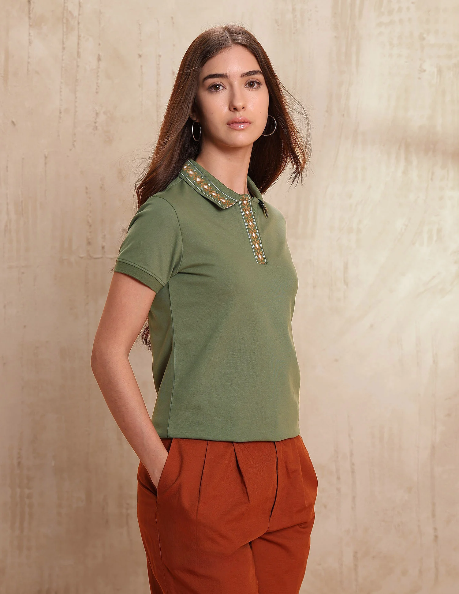 Jacquard Collar Polo Shirt - Image 4
