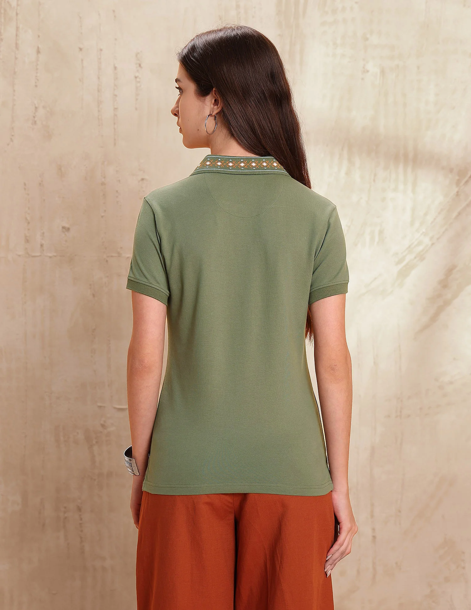 Jacquard Collar Polo Shirt - Image 5
