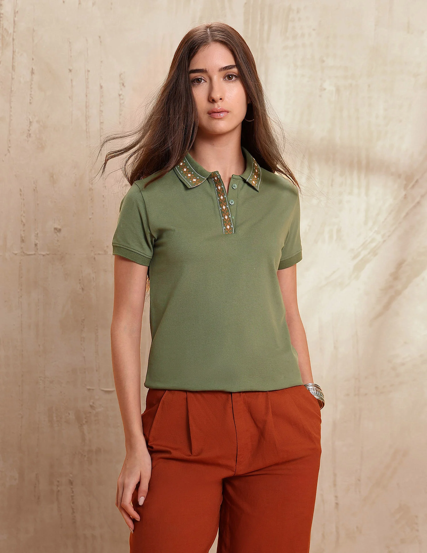 Jacquard Collar Polo Shirt - Image 6