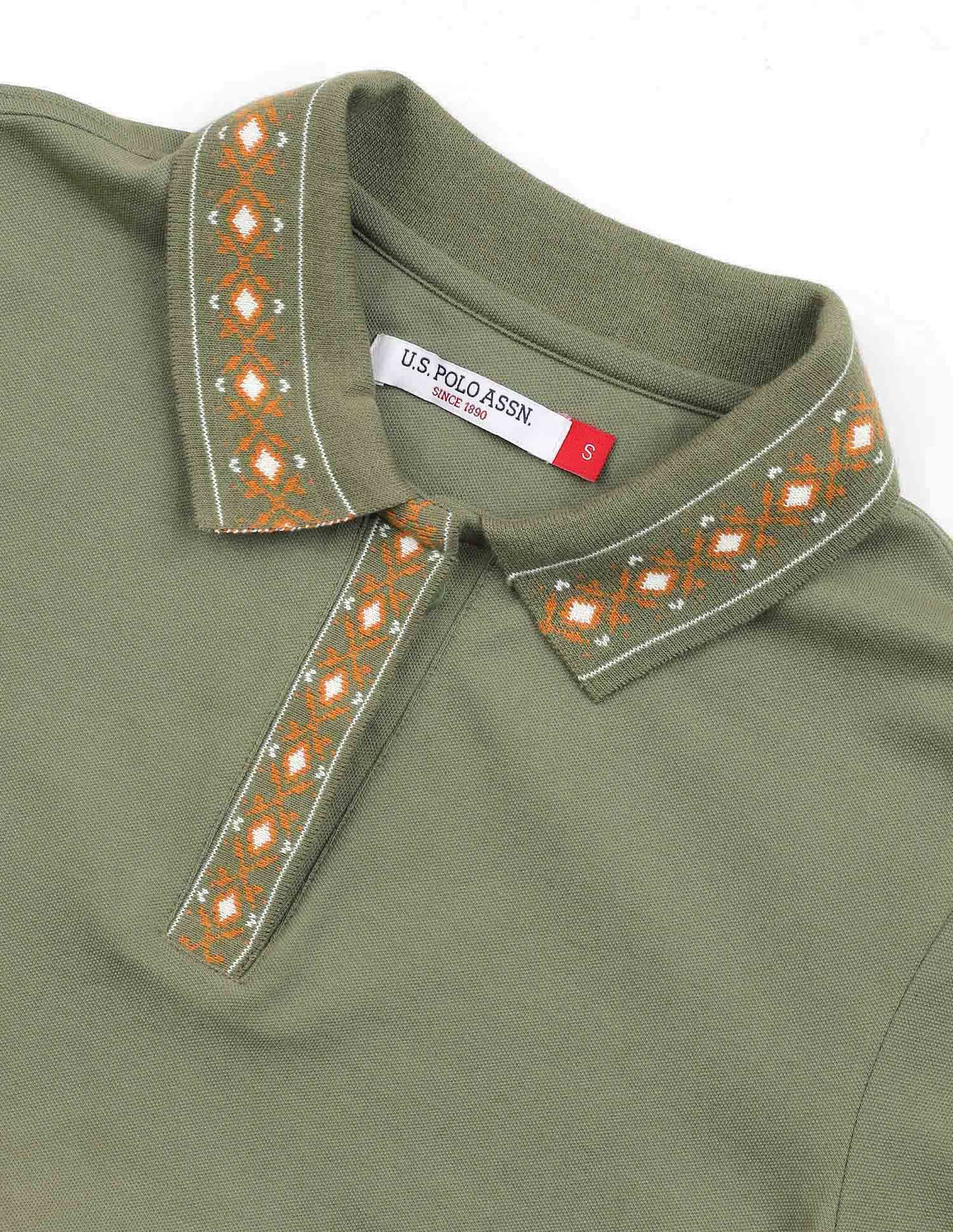 Jacquard Collar Polo Shirt - Image 8