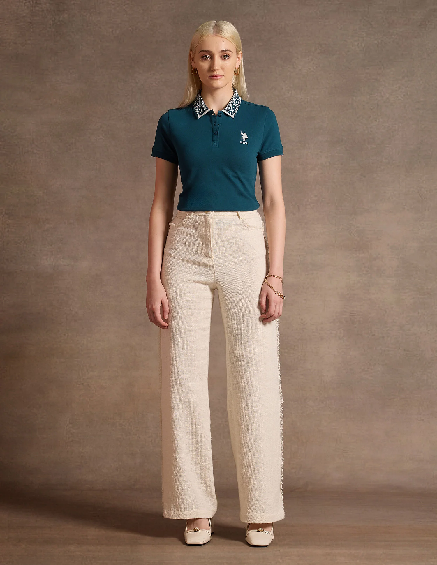 Jacquard Collar Polo Shirt - Image 3