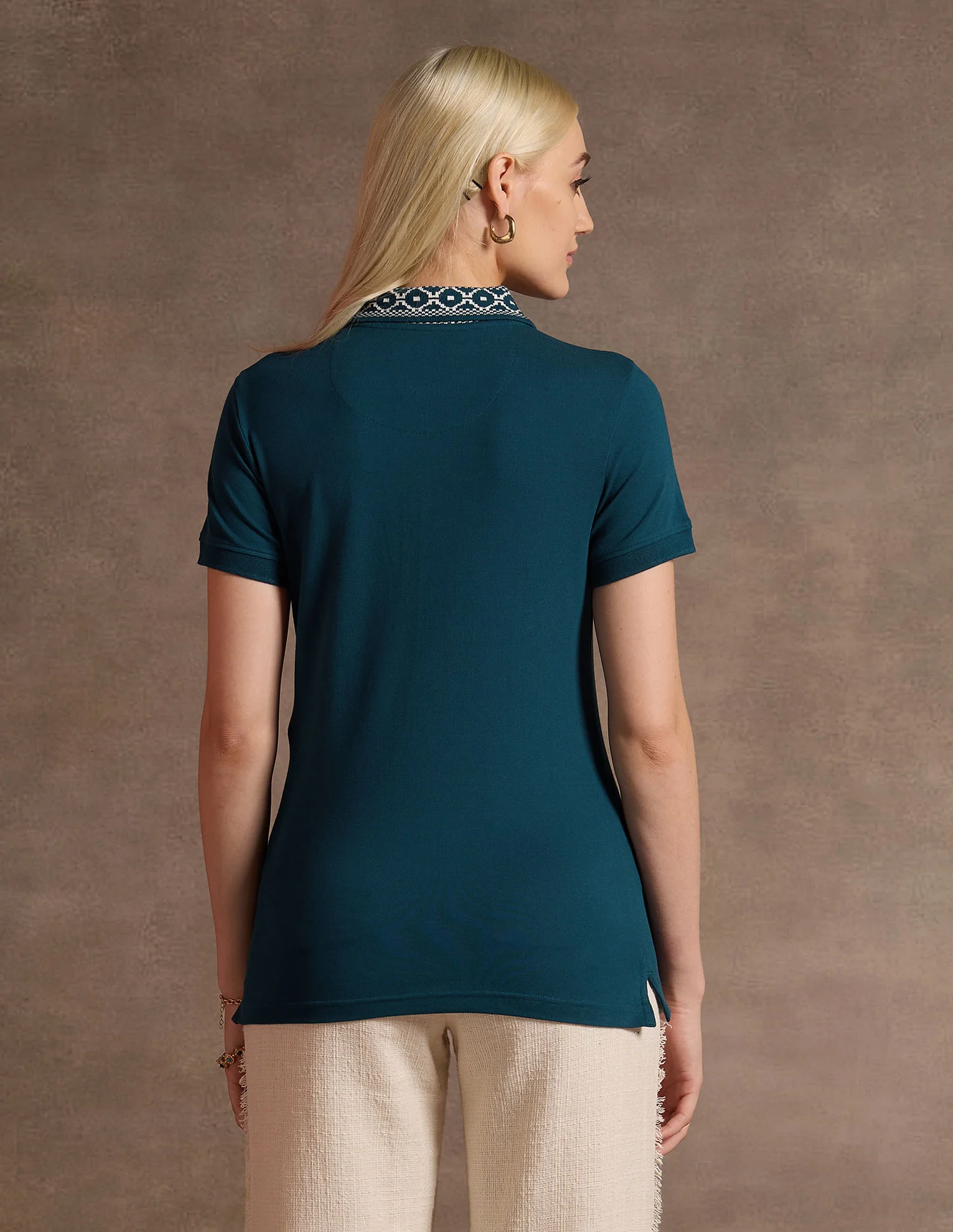 Jacquard Collar Polo Shirt - Image 5