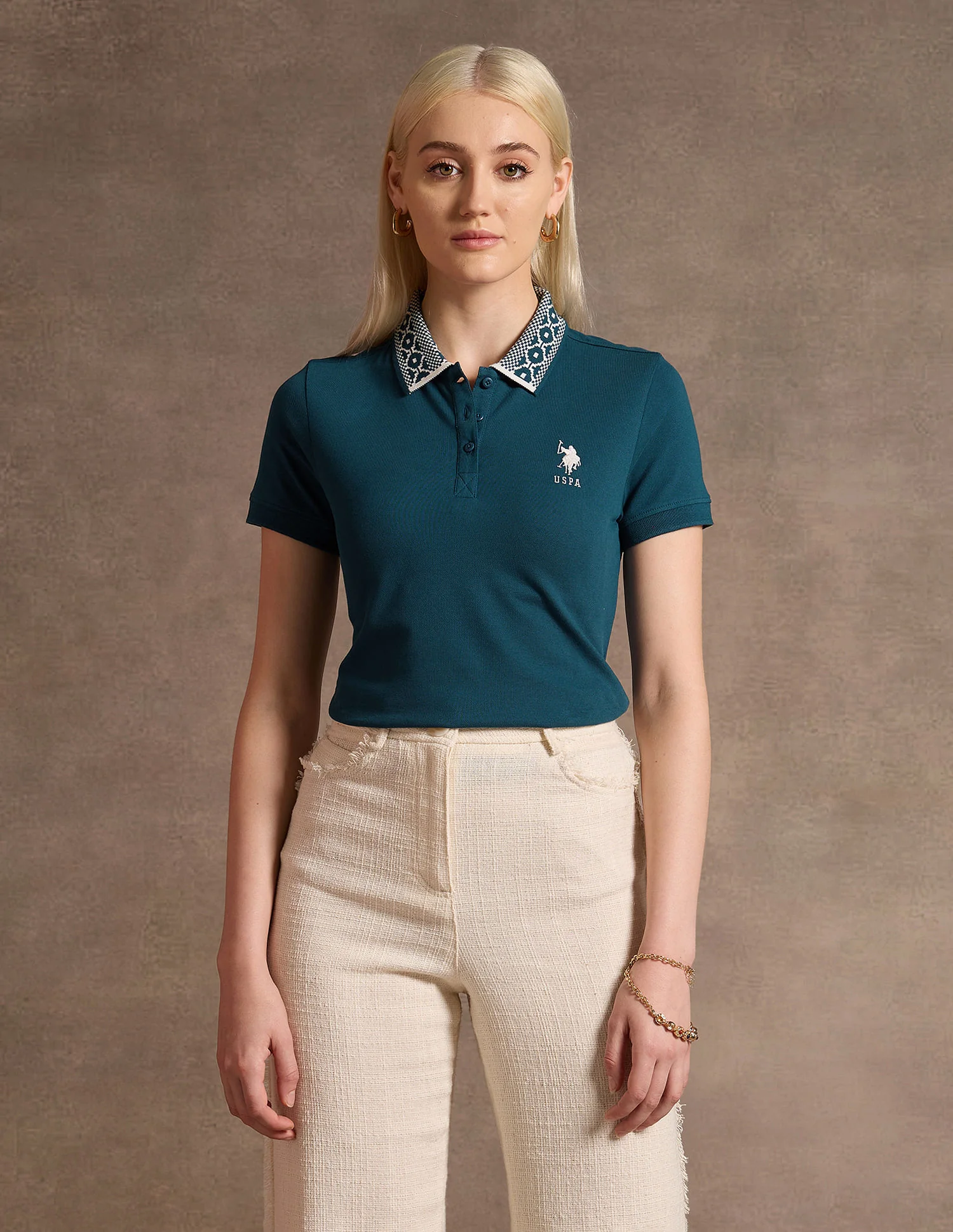 Jacquard Collar Polo Shirt - Image 6