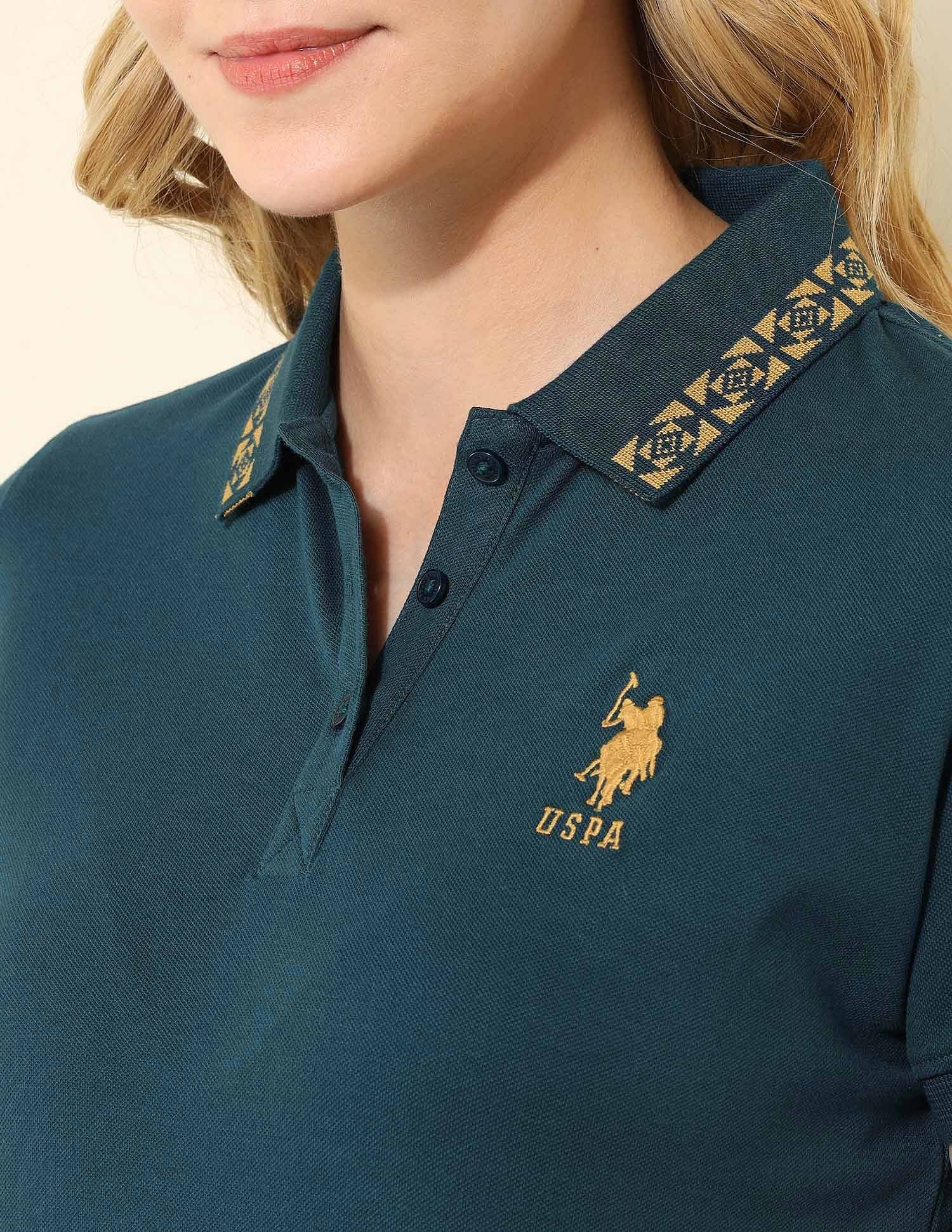 Jacquard Collar Regular Fit Polo Shirt - Image 12