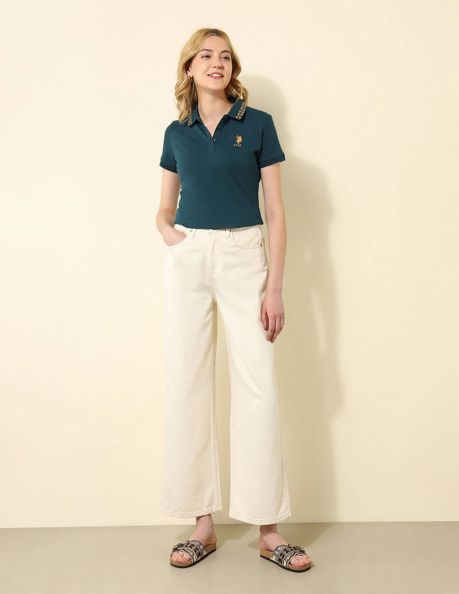 Jacquard Collar Regular Fit Polo Shirt - Image 4