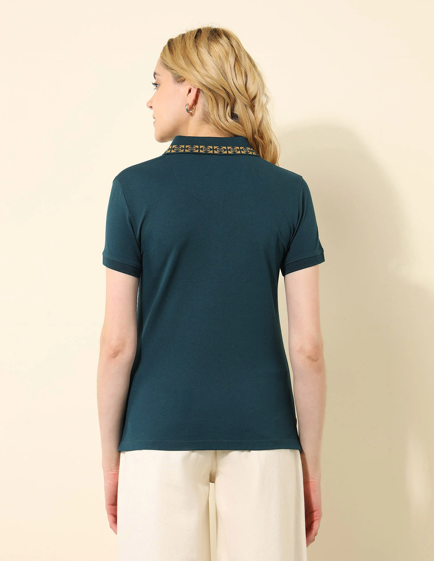 Jacquard Collar Regular Fit Polo Shirt - Image 8