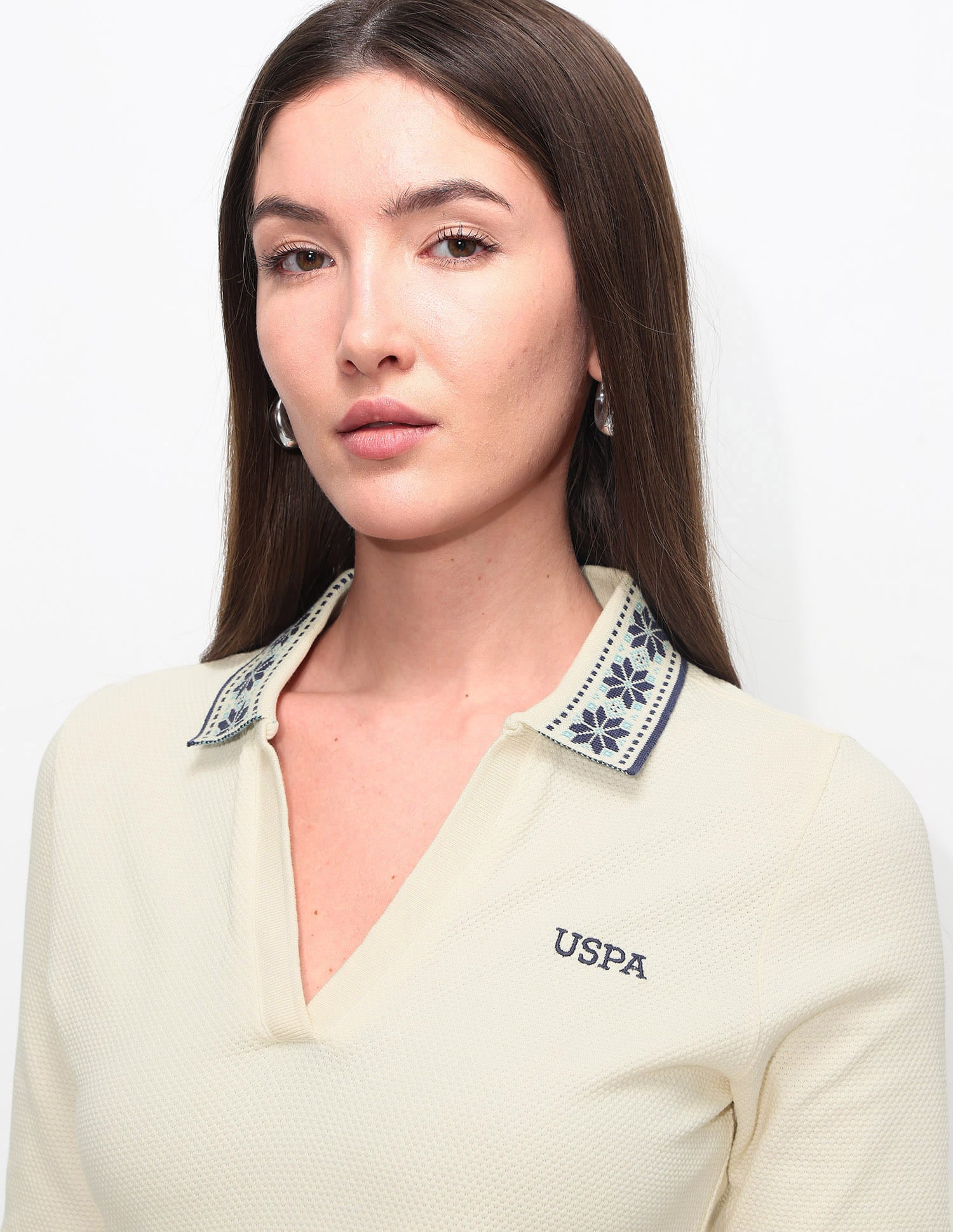 Jacquard Collar Textured Polo Shirt Dress - Image 7