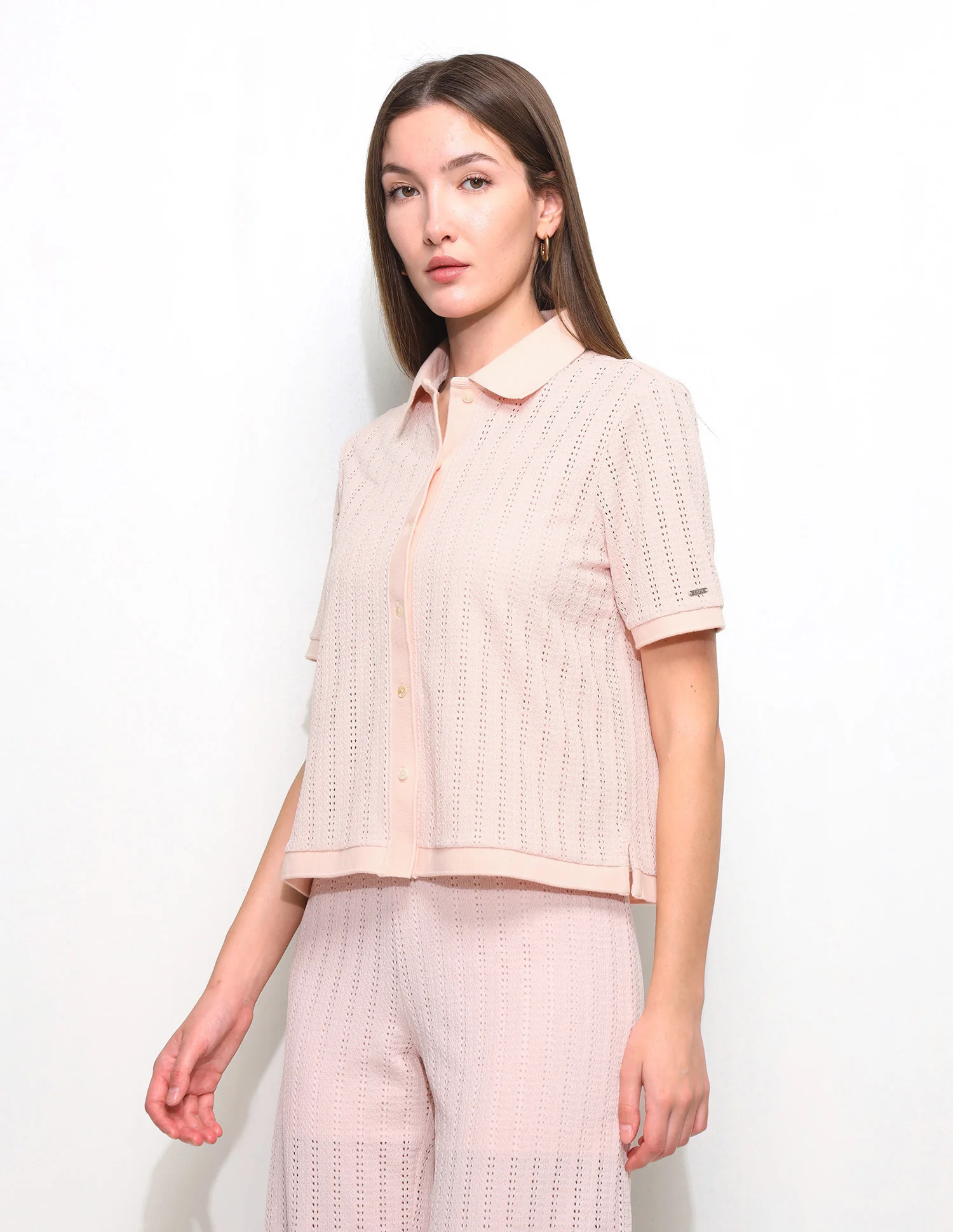 Lace Boxy Fit Polo Shirt - Image 4
