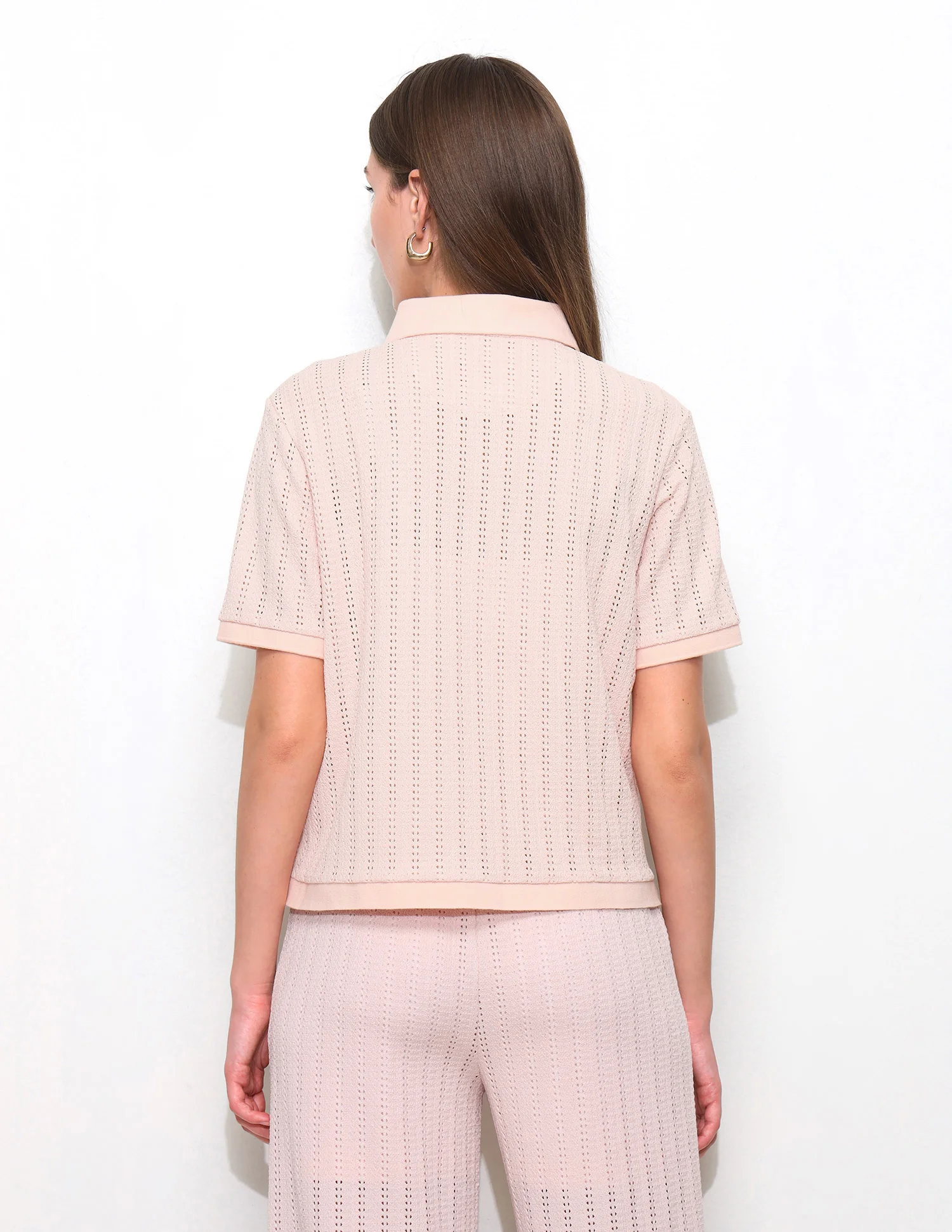 Lace Boxy Fit Polo Shirt - Image 5