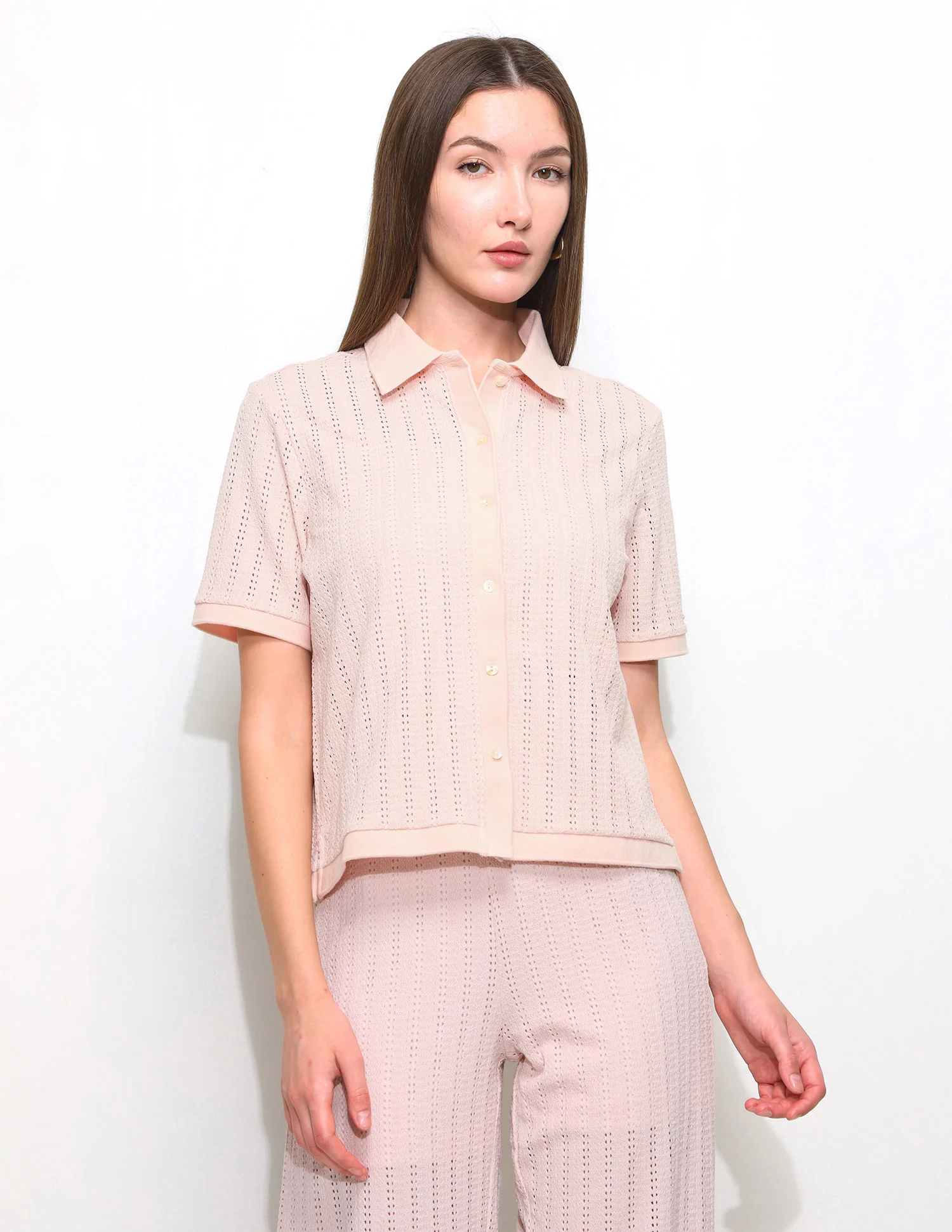 Lace Boxy Fit Polo Shirt - Image 6