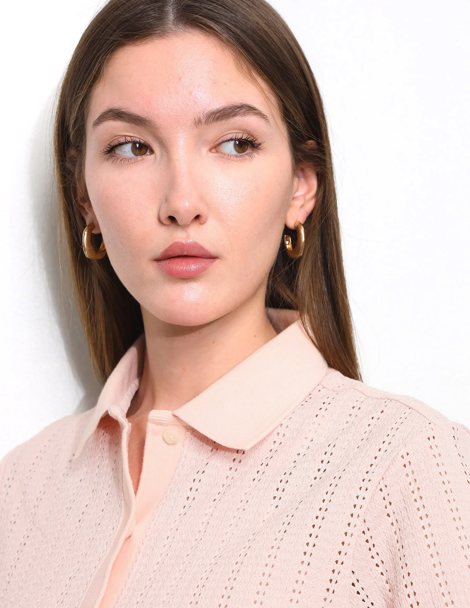 Lace Boxy Fit Polo Shirt - Image 7
