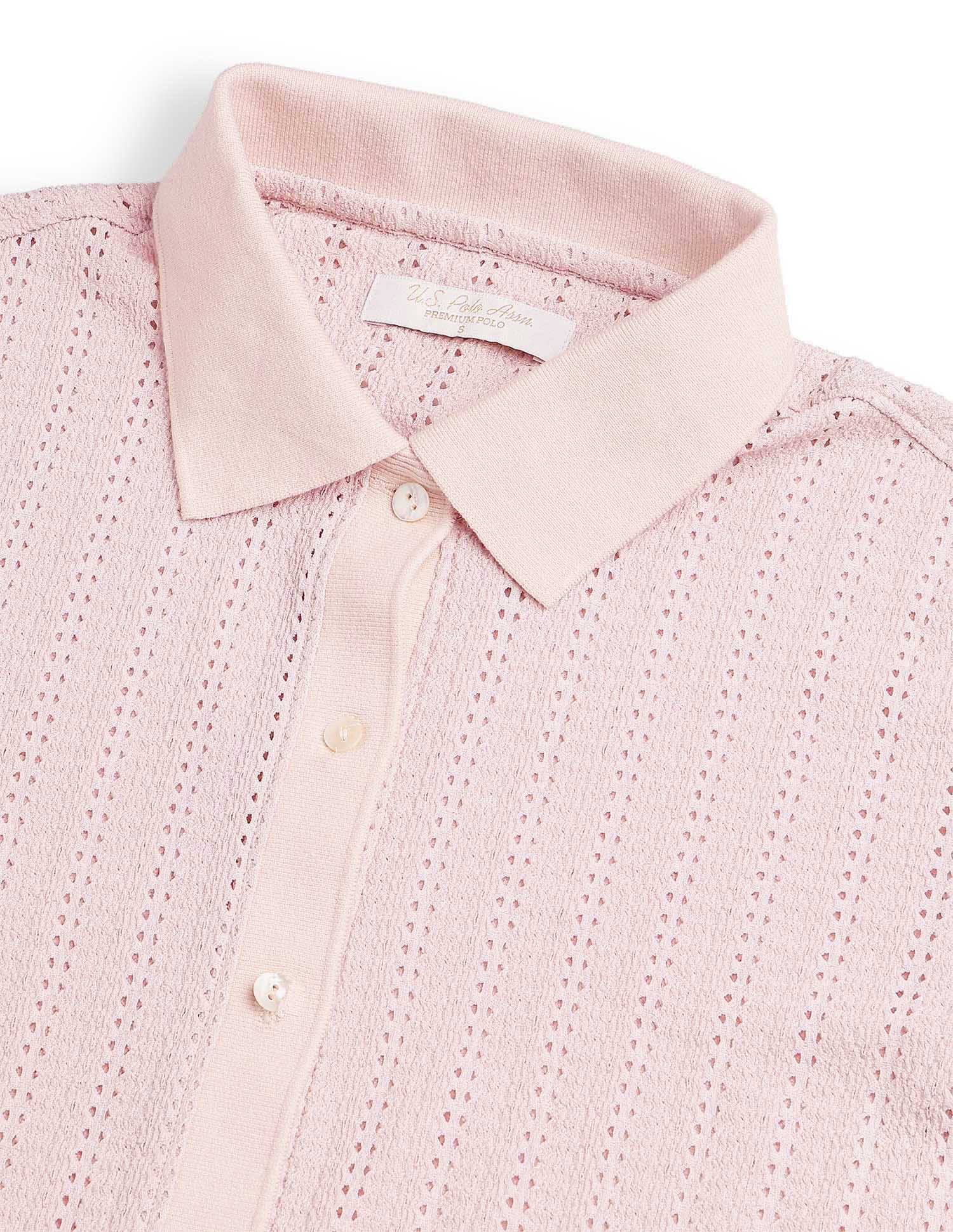 Lace Boxy Fit Polo Shirt - Image 8