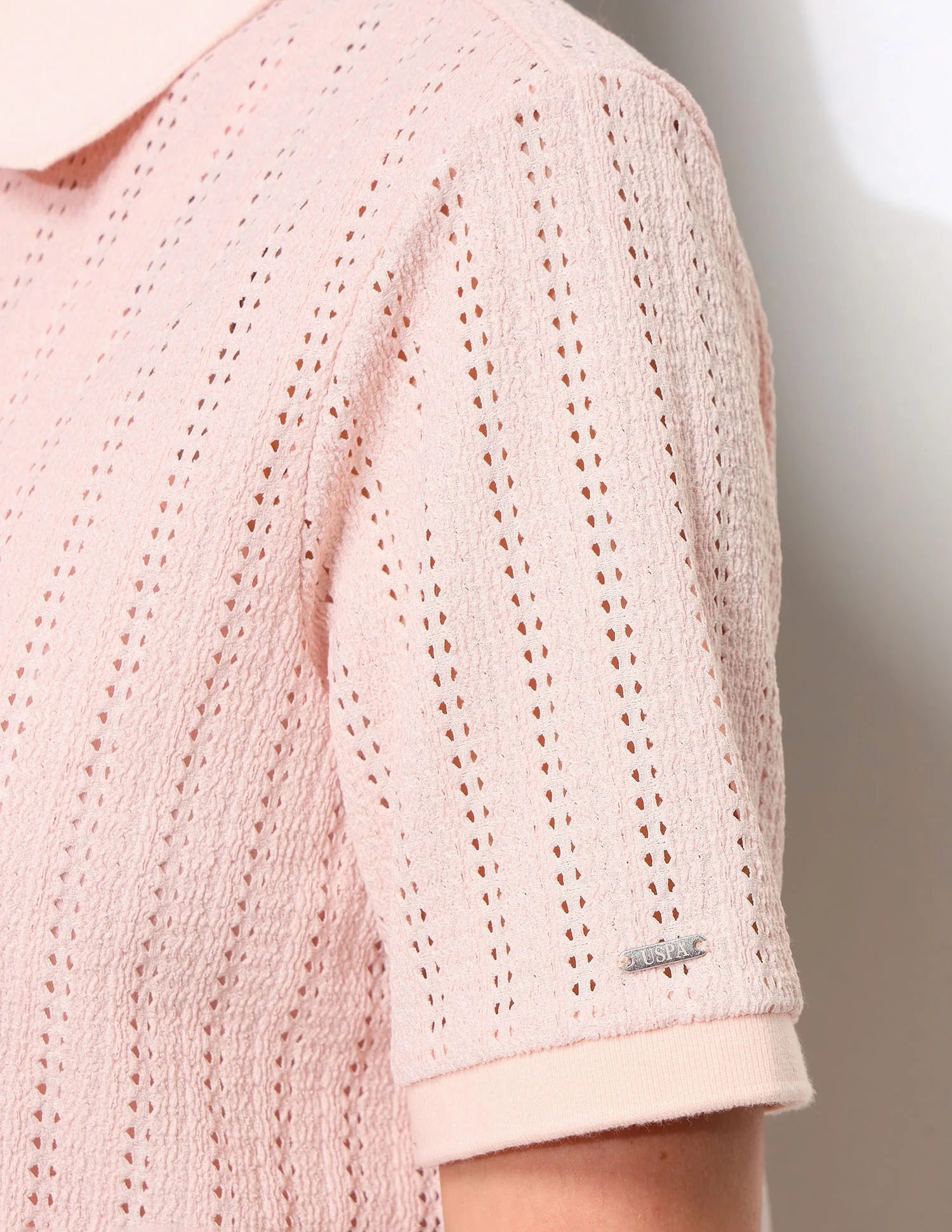 Lace Boxy Fit Polo Shirt - Image 9