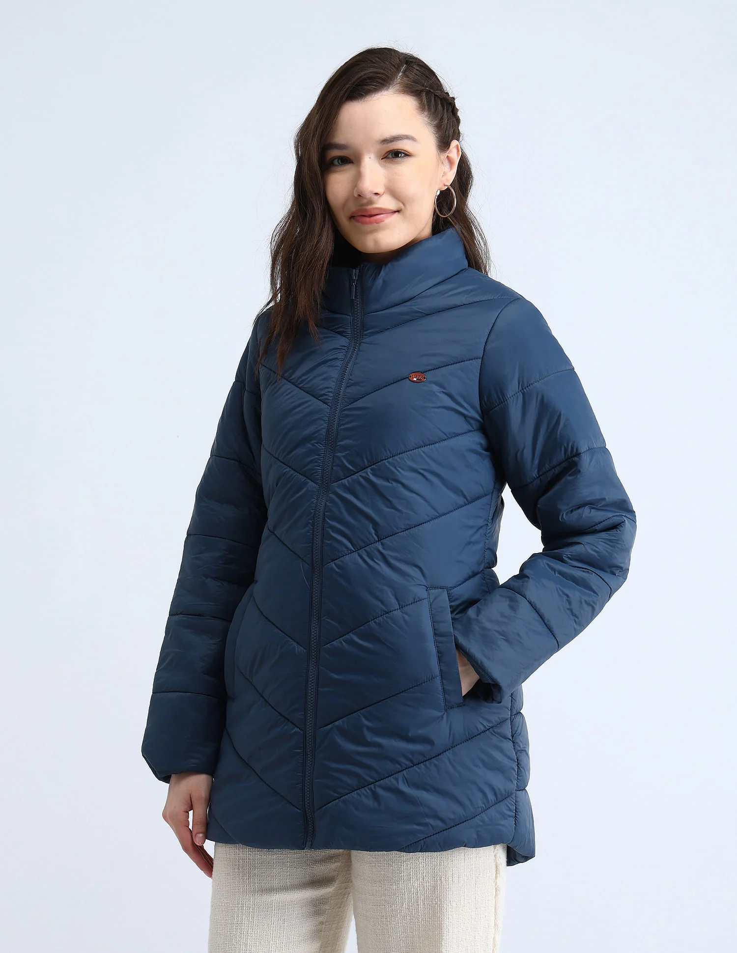 Longline High Neck Puffer Jacket - Image 4