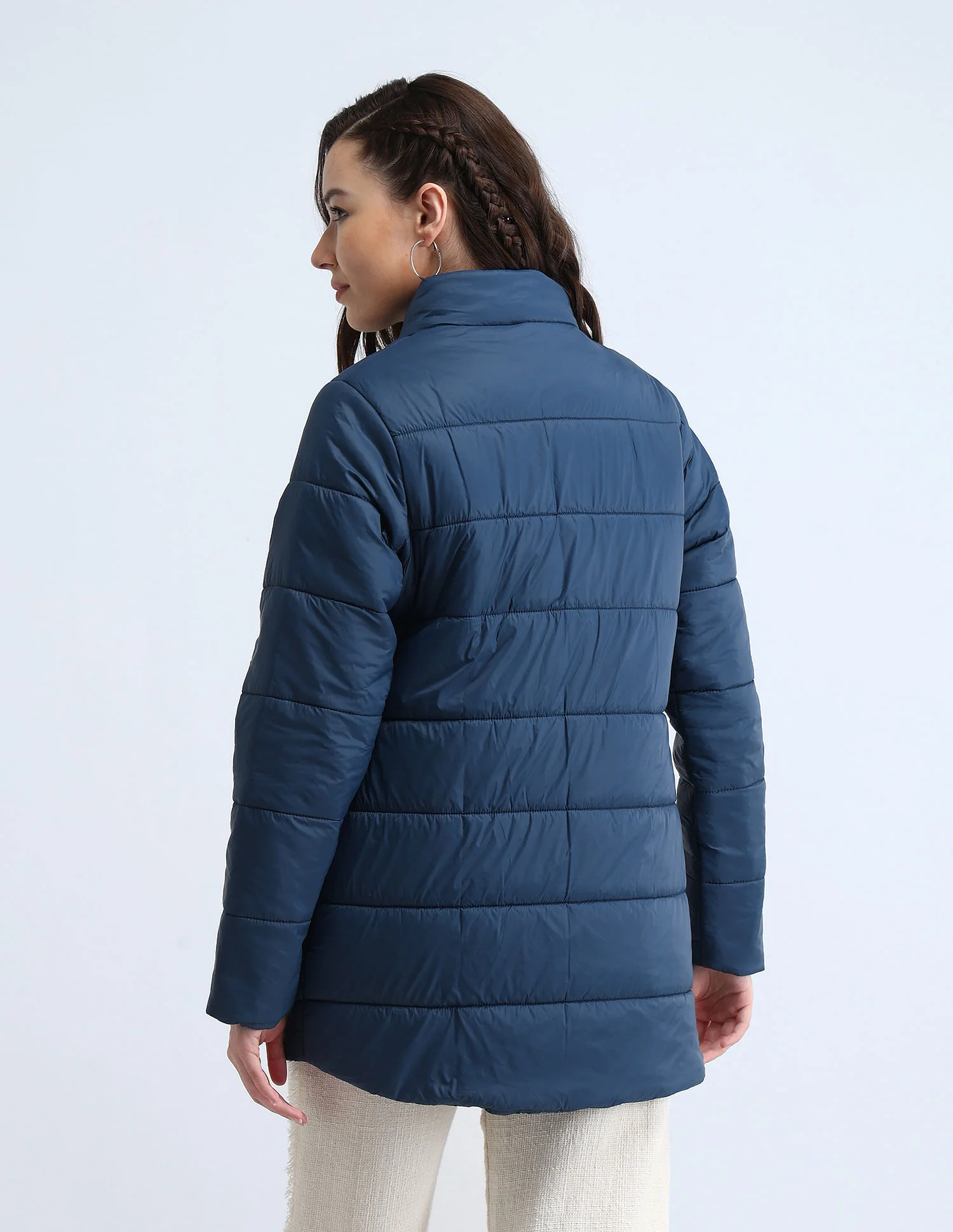 Longline High Neck Puffer Jacket - Image 5
