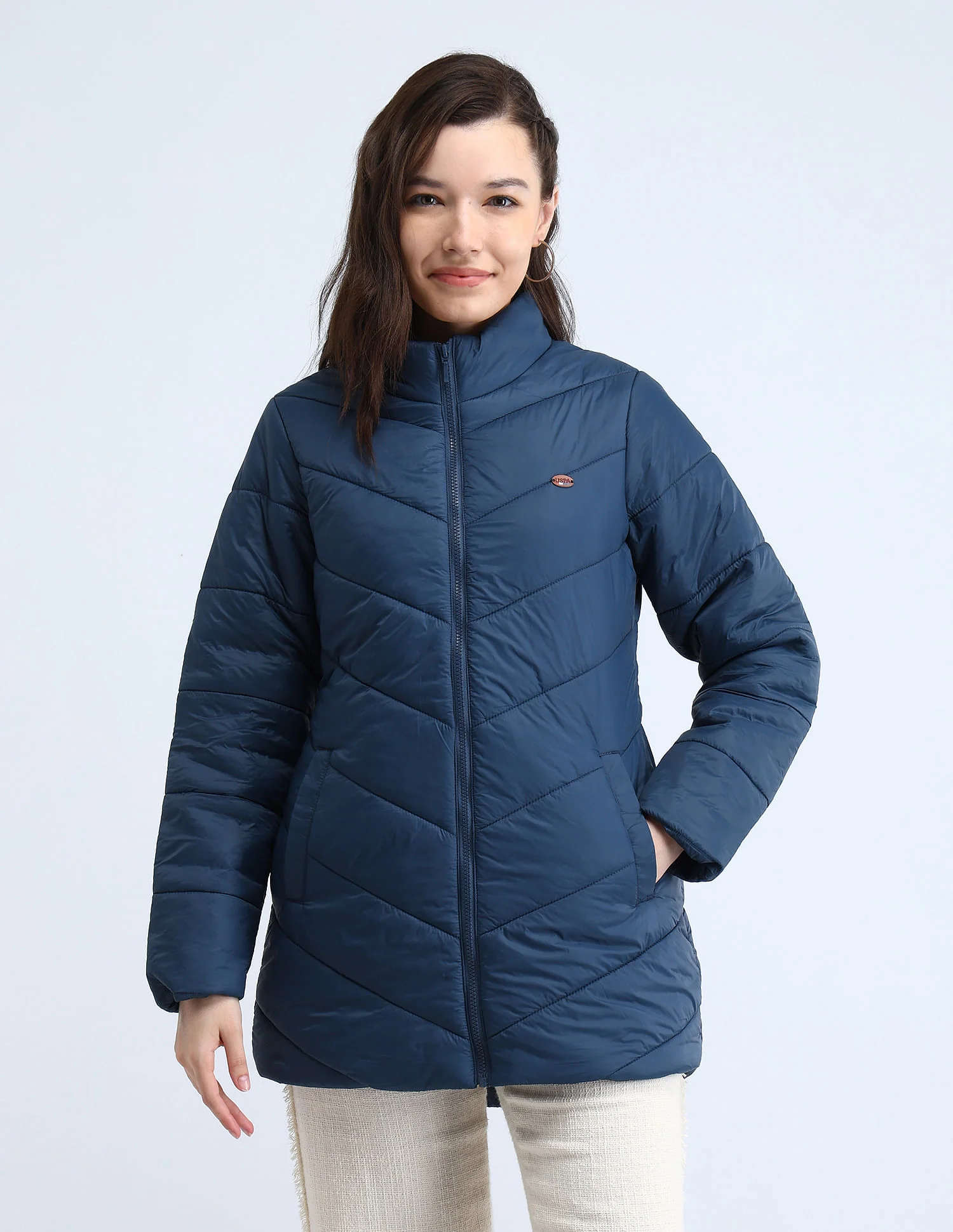 Longline High Neck Puffer Jacket - Image 6