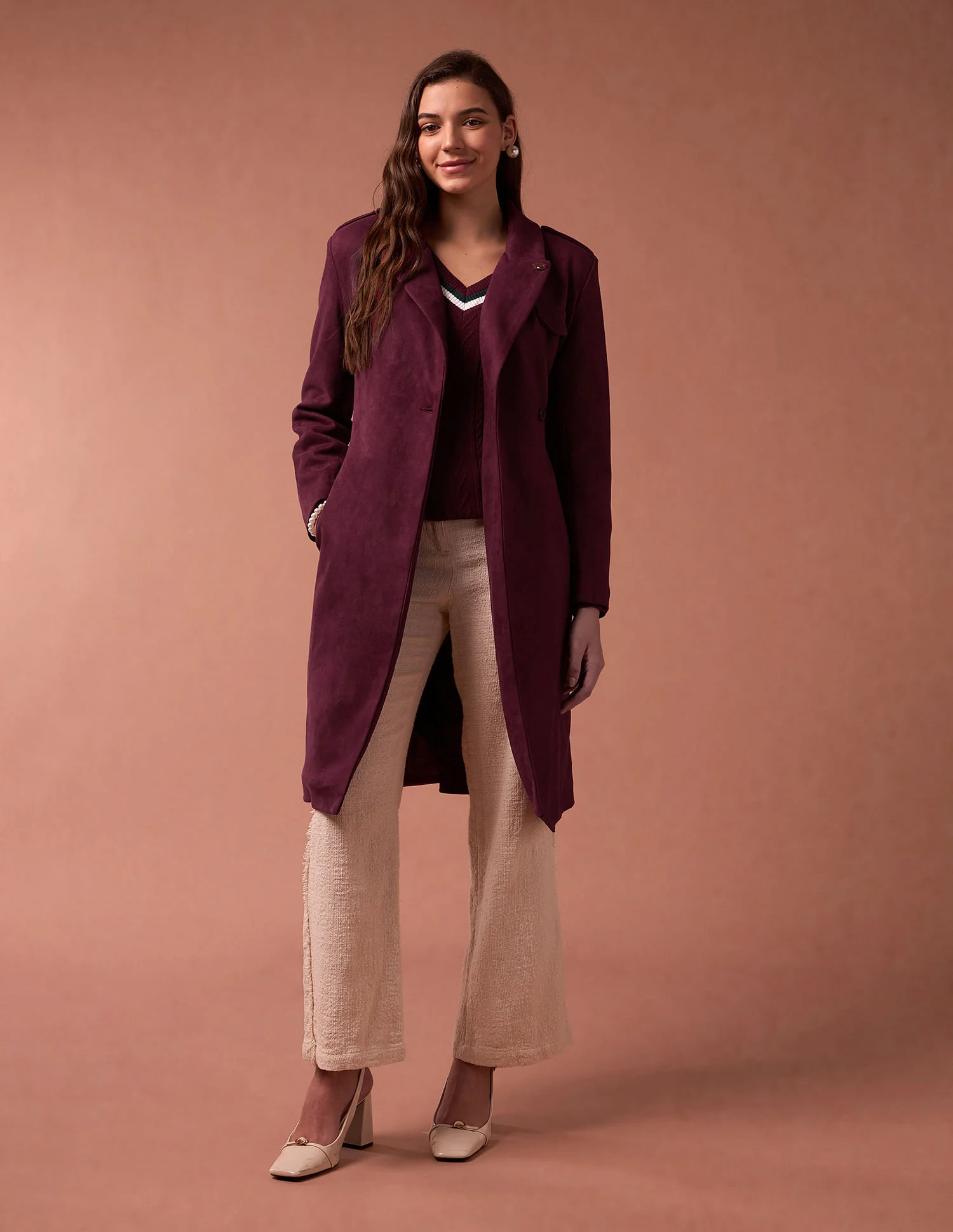 Longline Lapel Collar Jacket - Image 3