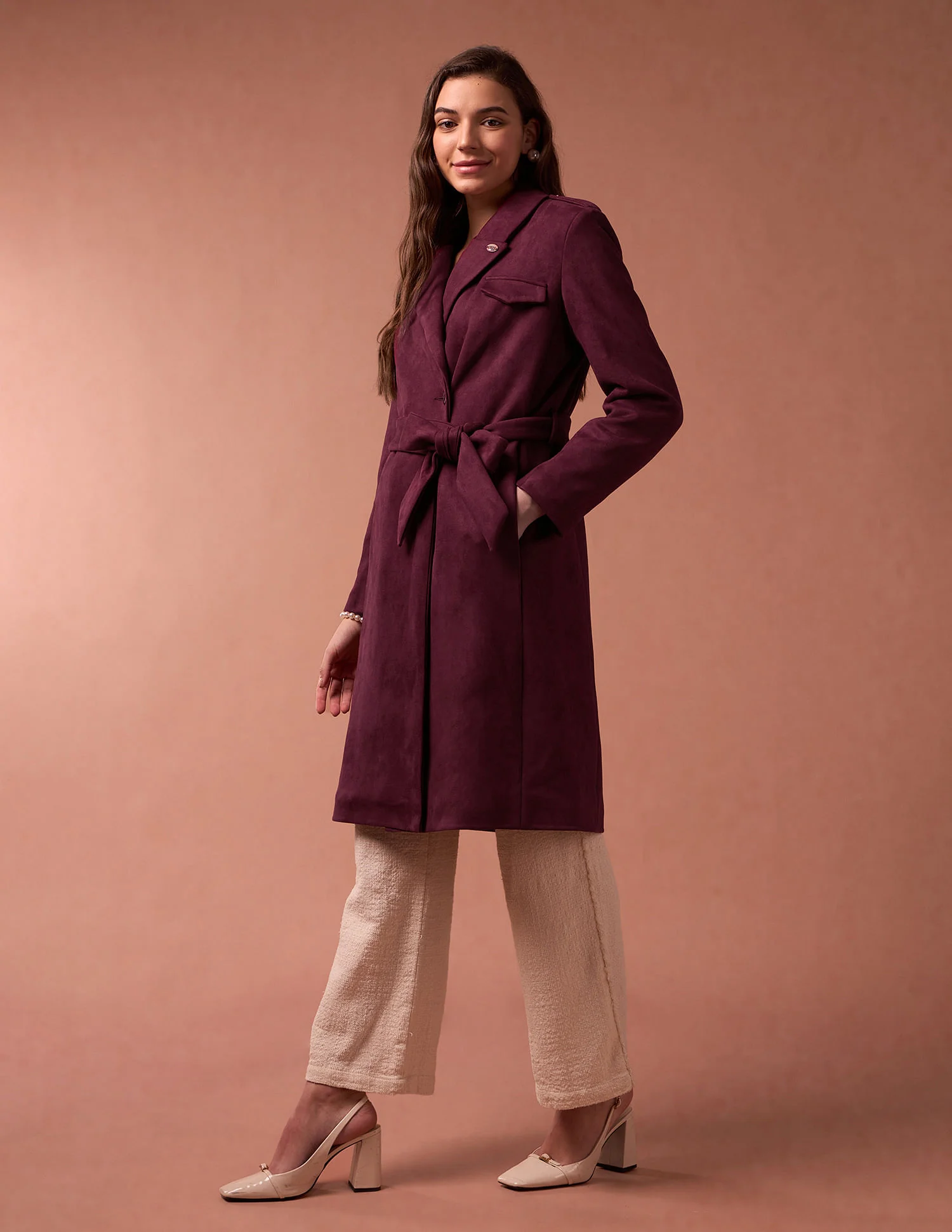 Longline Lapel Collar Jacket - Image 4