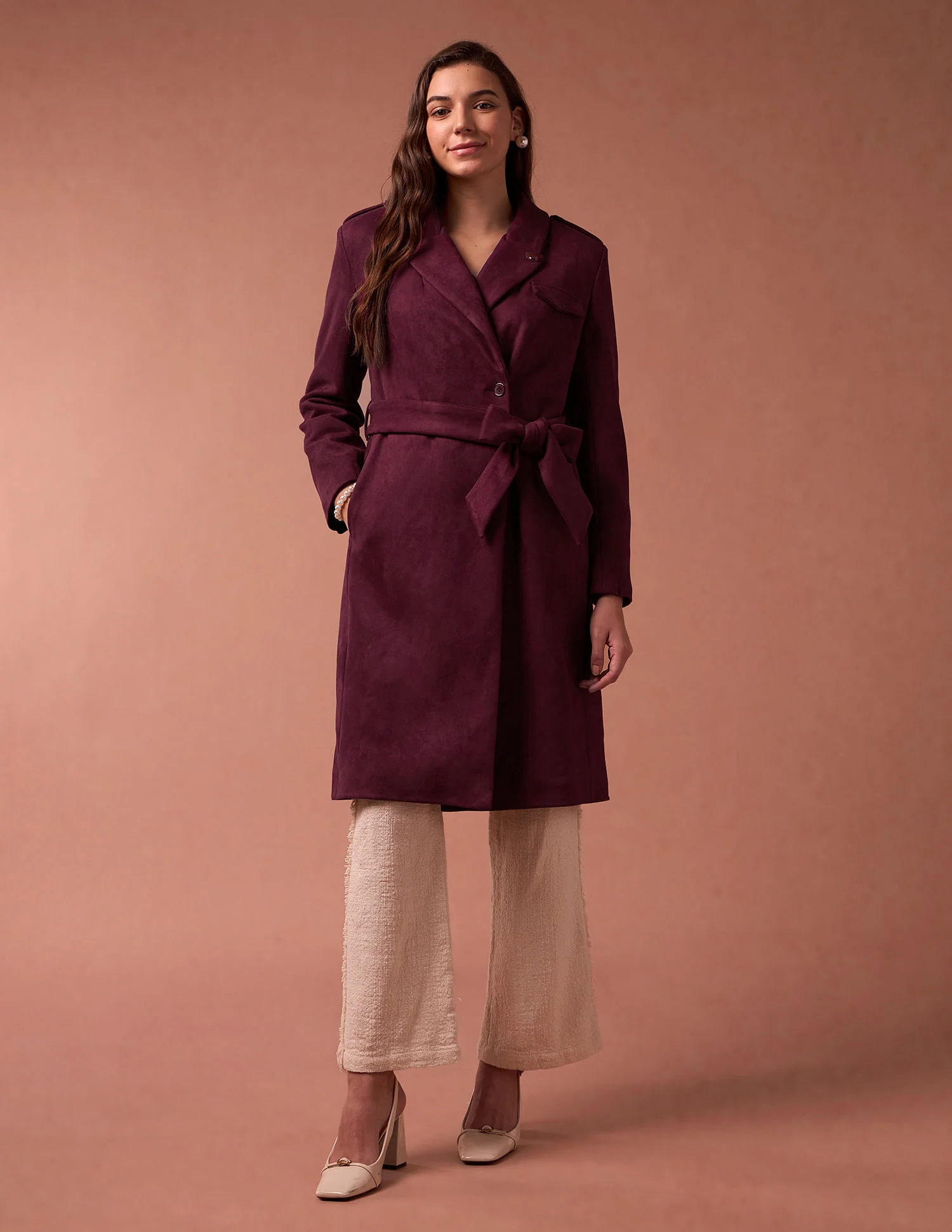 Longline Lapel Collar Jacket - Image 6