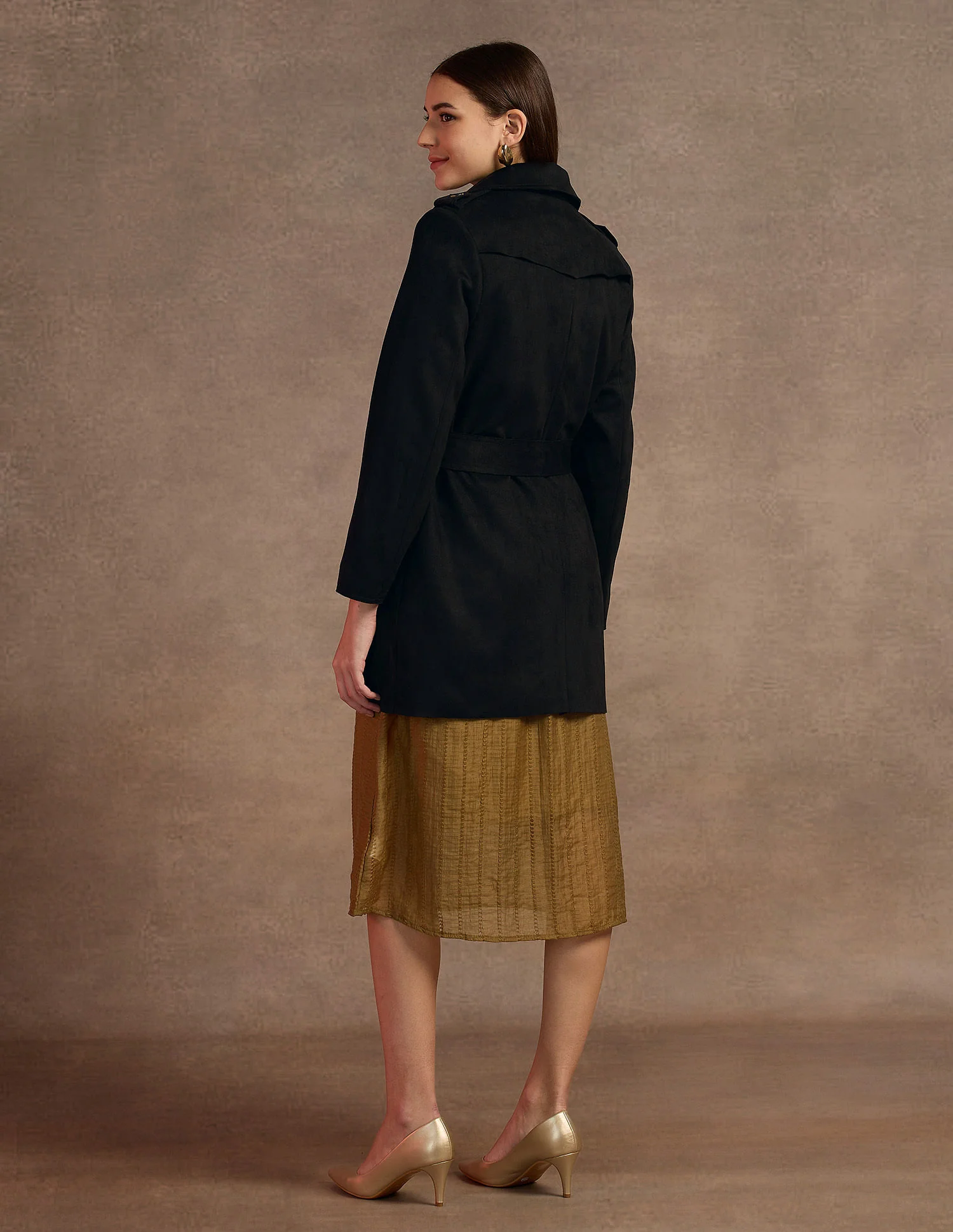 Longline Lapel Collar Jacket - Image 5