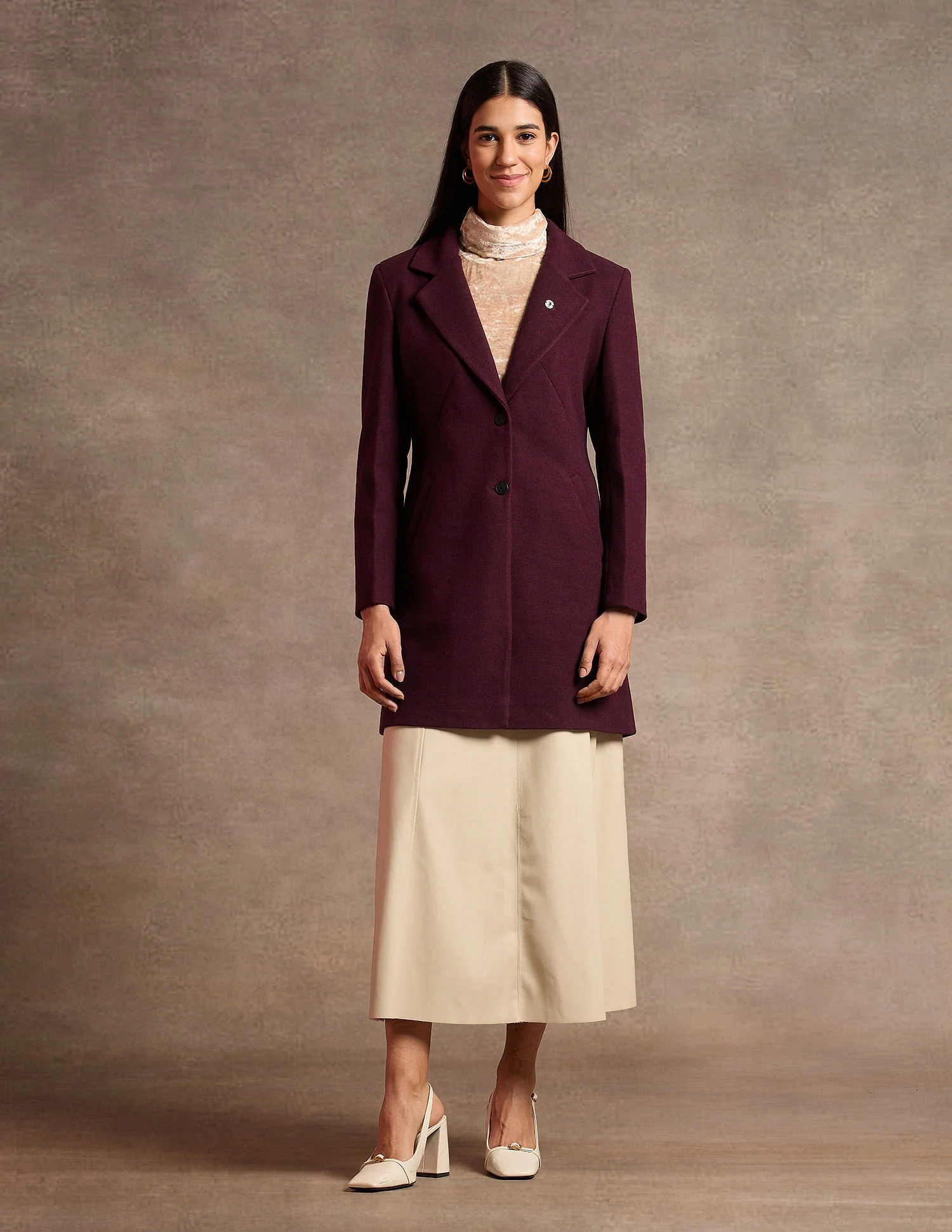 Longline Solid Felt Jacket - Image 3
