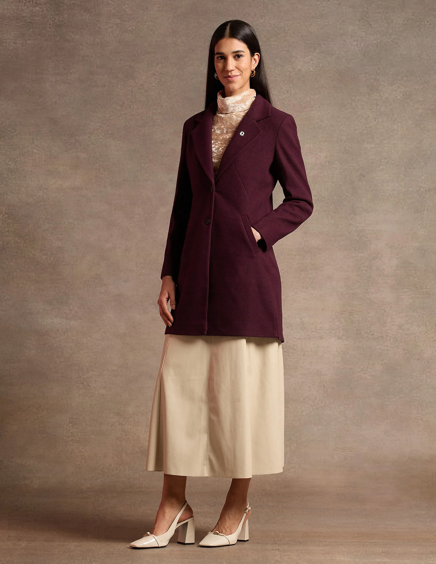Longline Solid Felt Jacket - Image 4