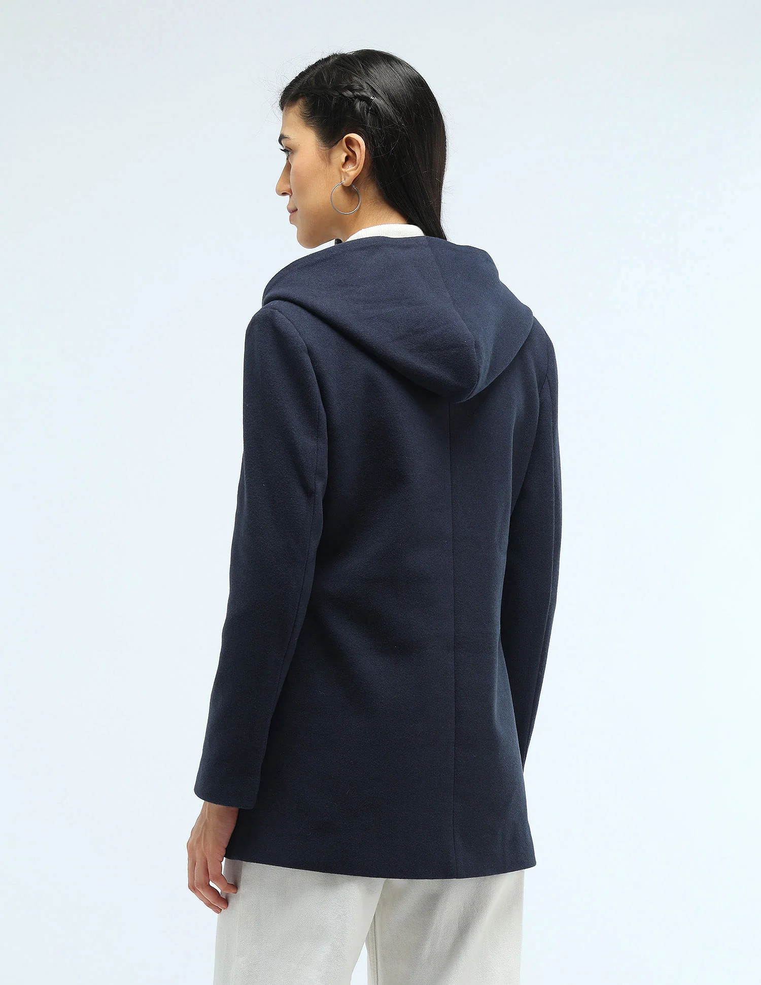 Longline Solid Hooded Jacket - Image 5