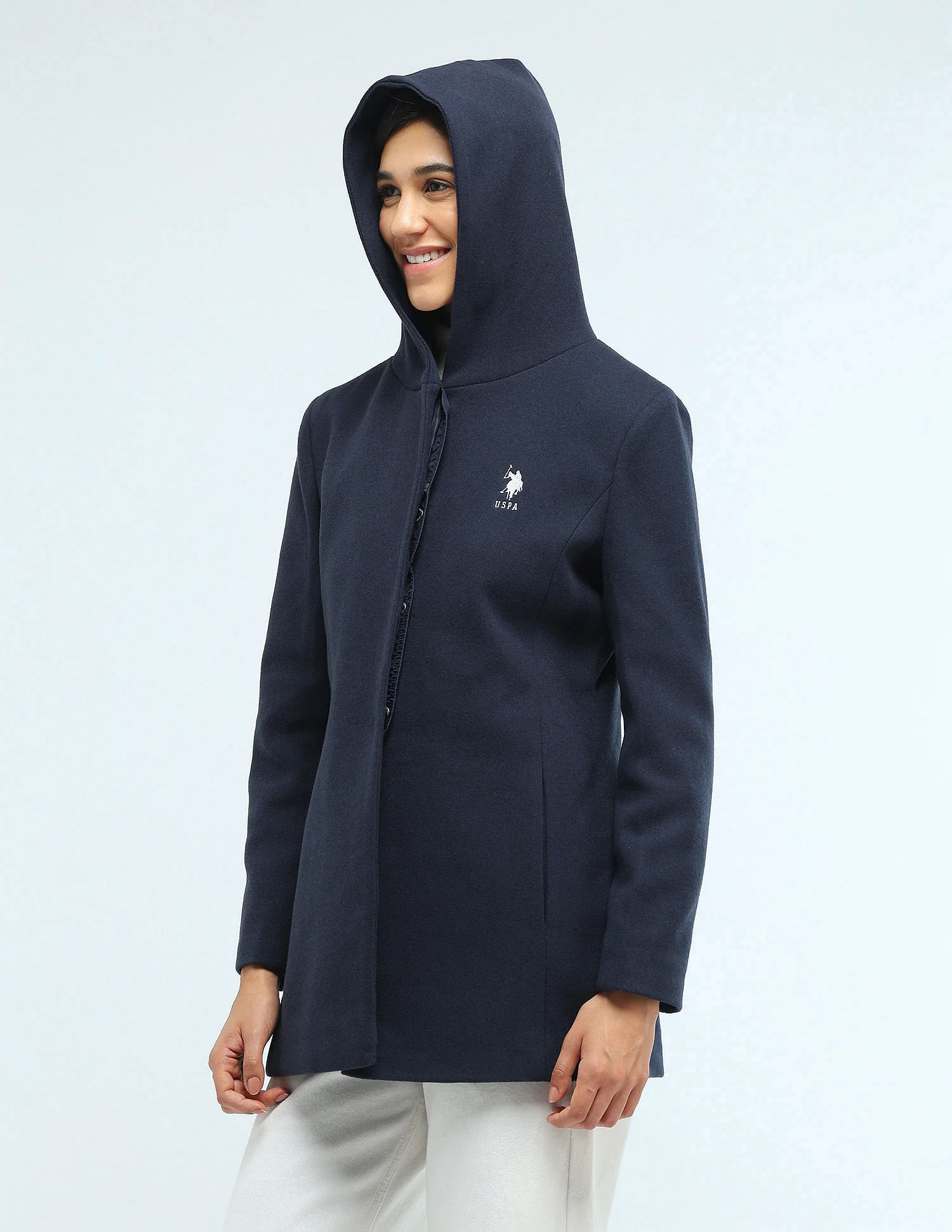 Longline Solid Hooded Jacket - Image 8