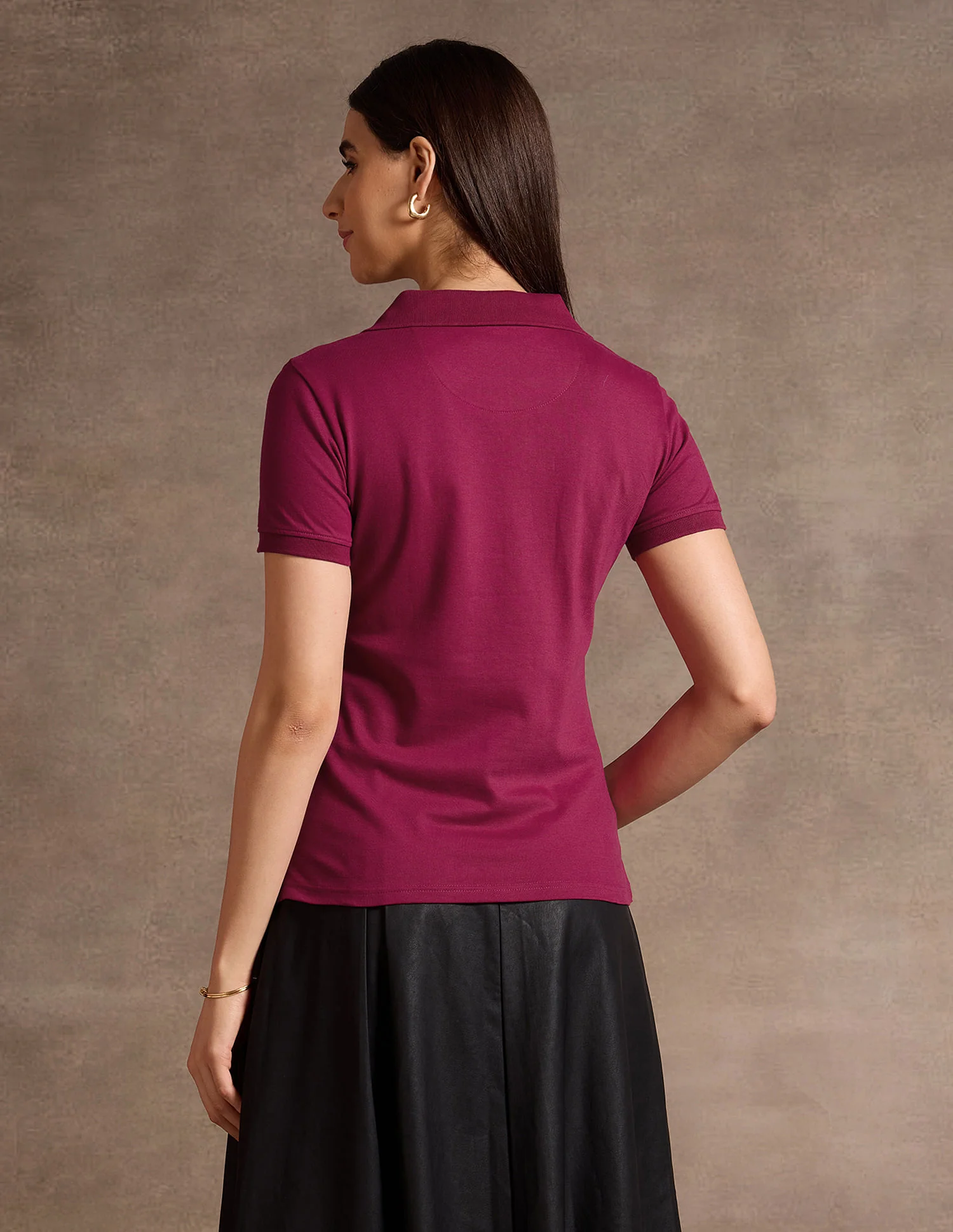 Lurex Branding V Neck Polo Shirt - Image 5