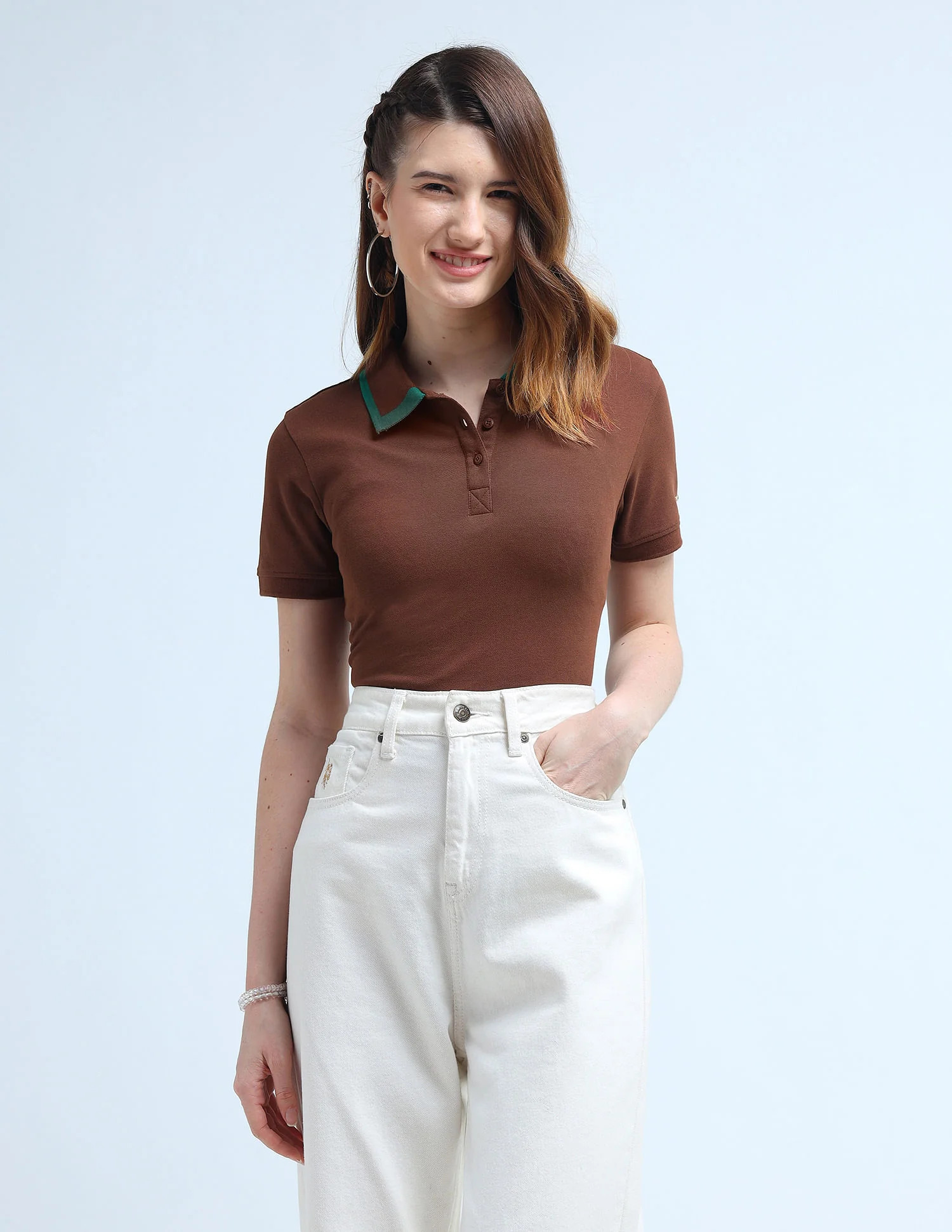 Metal Branding Solid Polo Shirt - Image 6